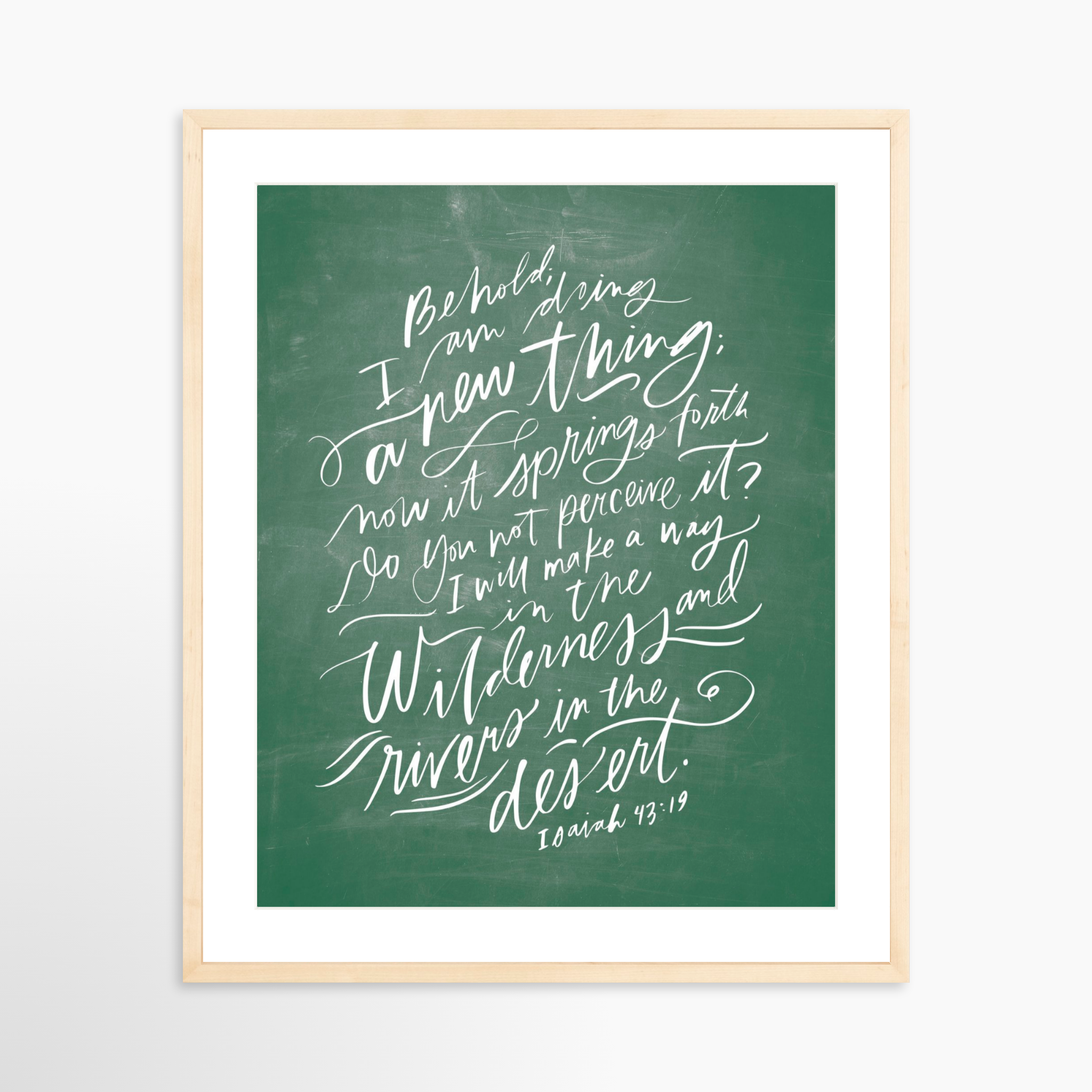 20x25 / Natural Frame + White Mat