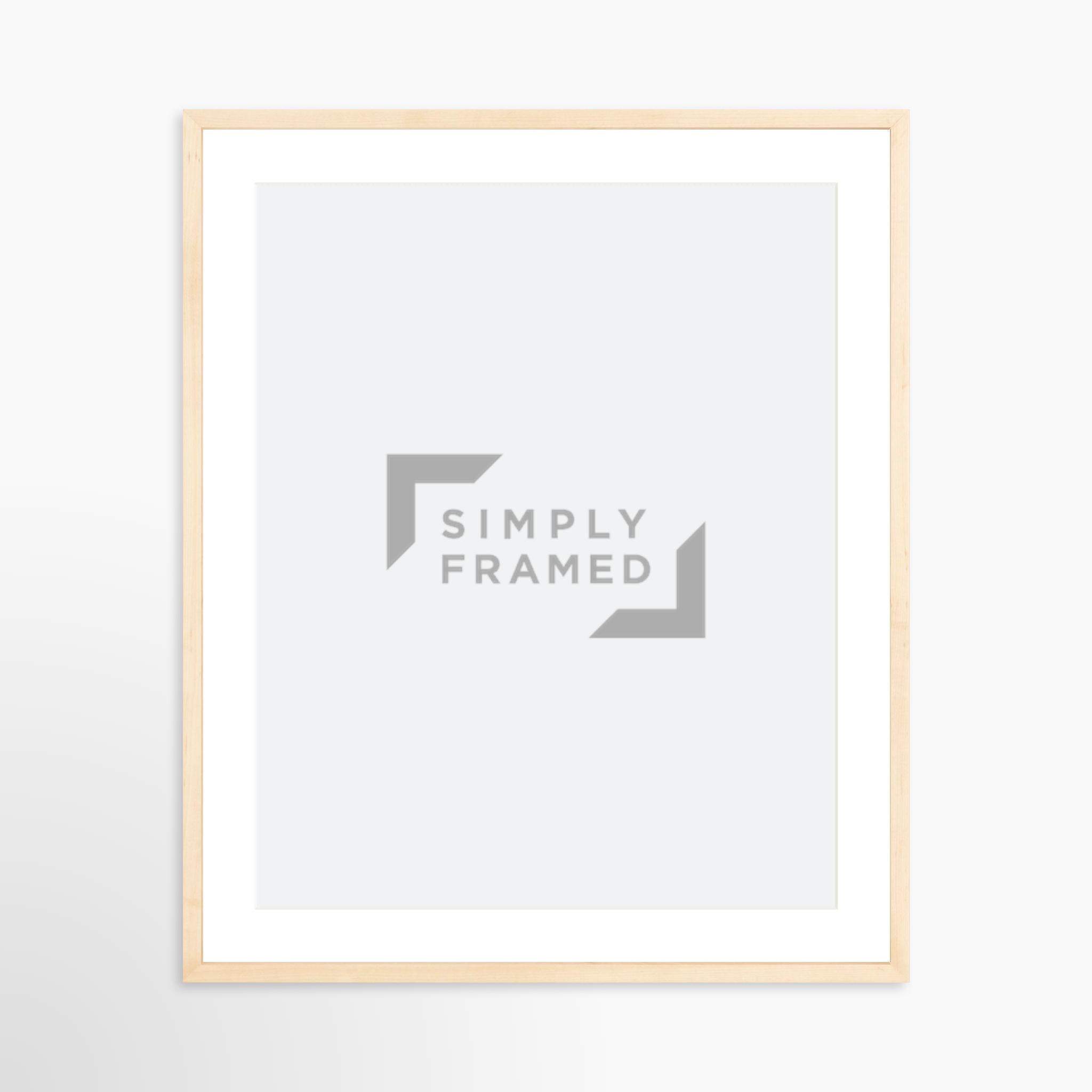 20x25 / Natural Frame + White Mat