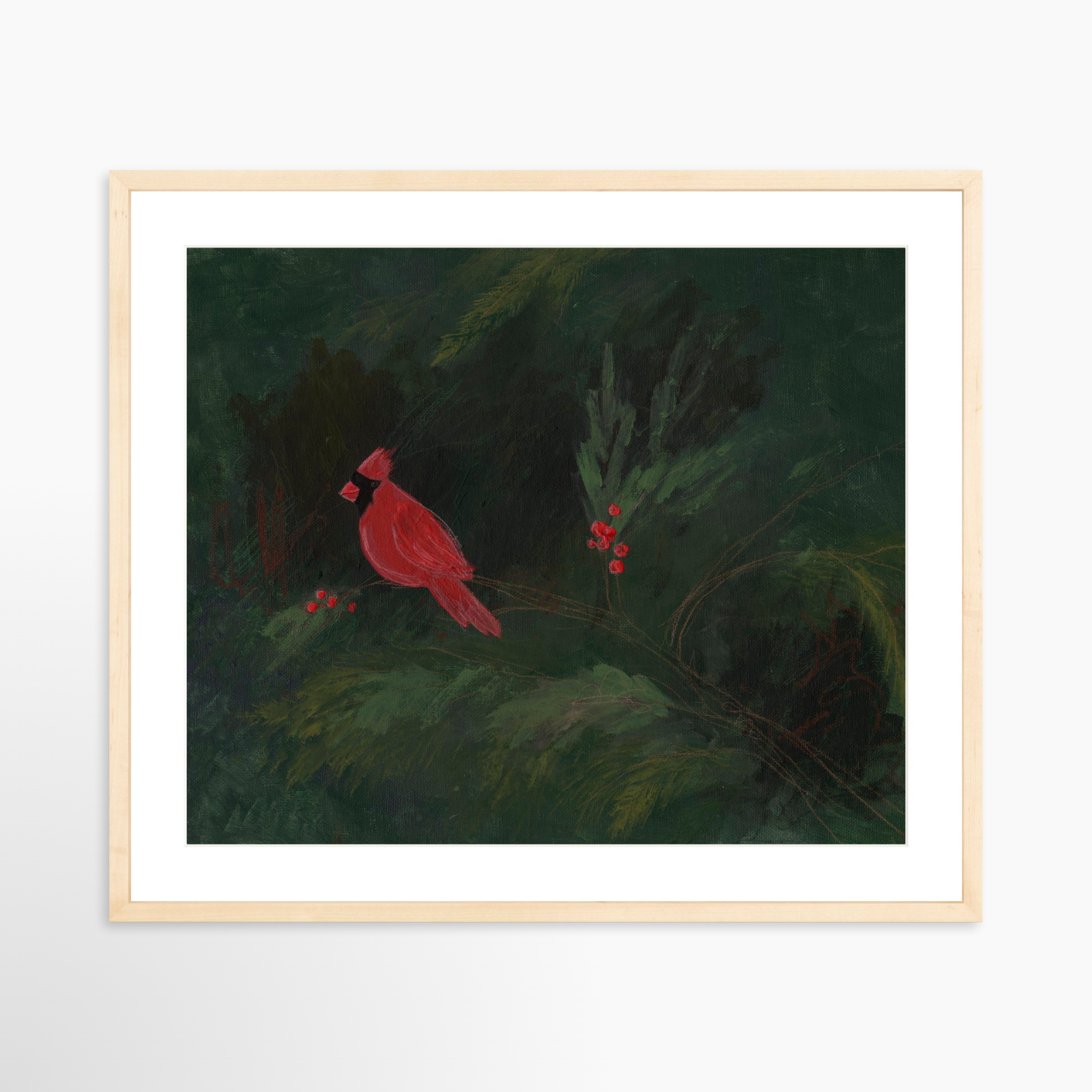 25x20 / Natural Frame + White Mat