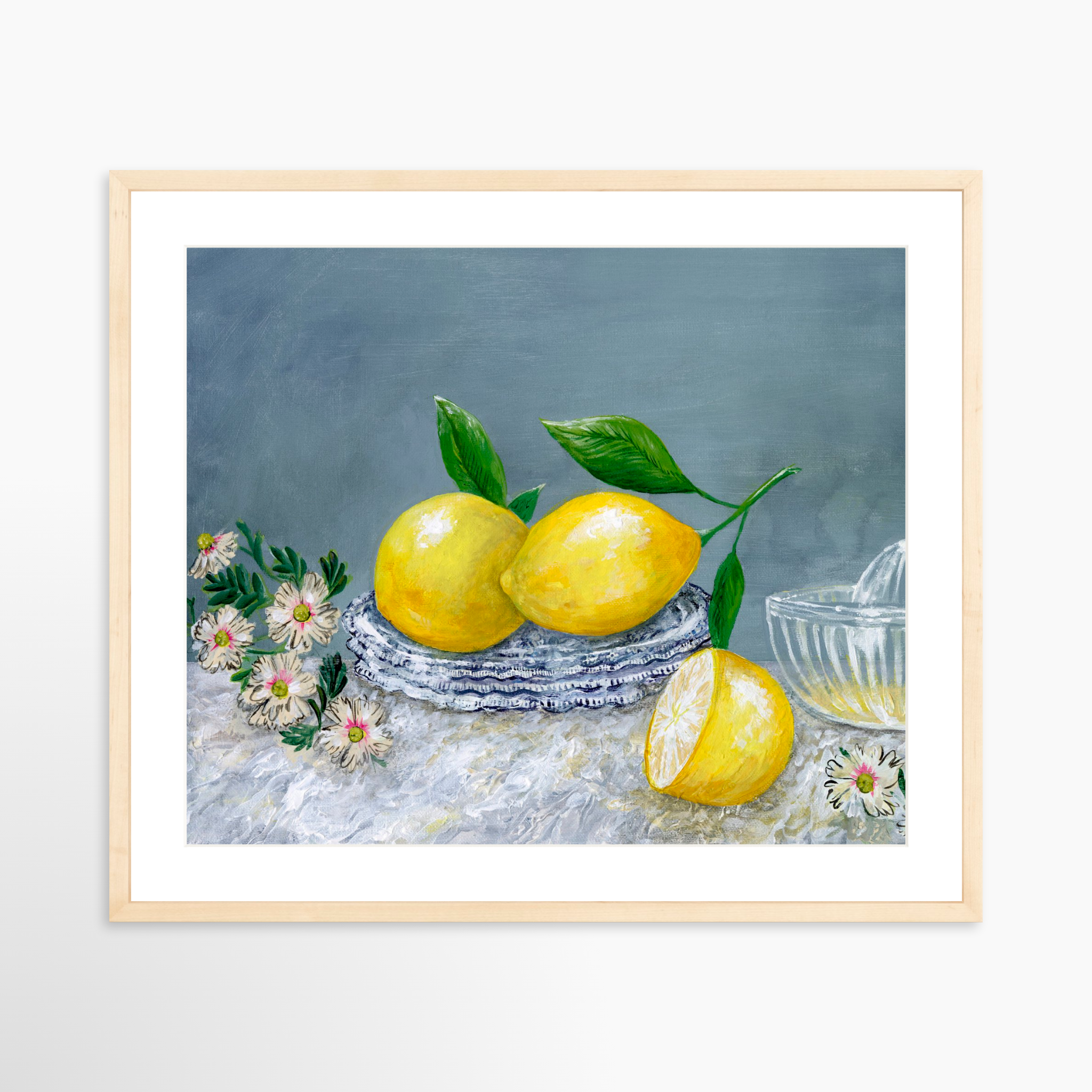 25x20 / Natural Frame + White Mat