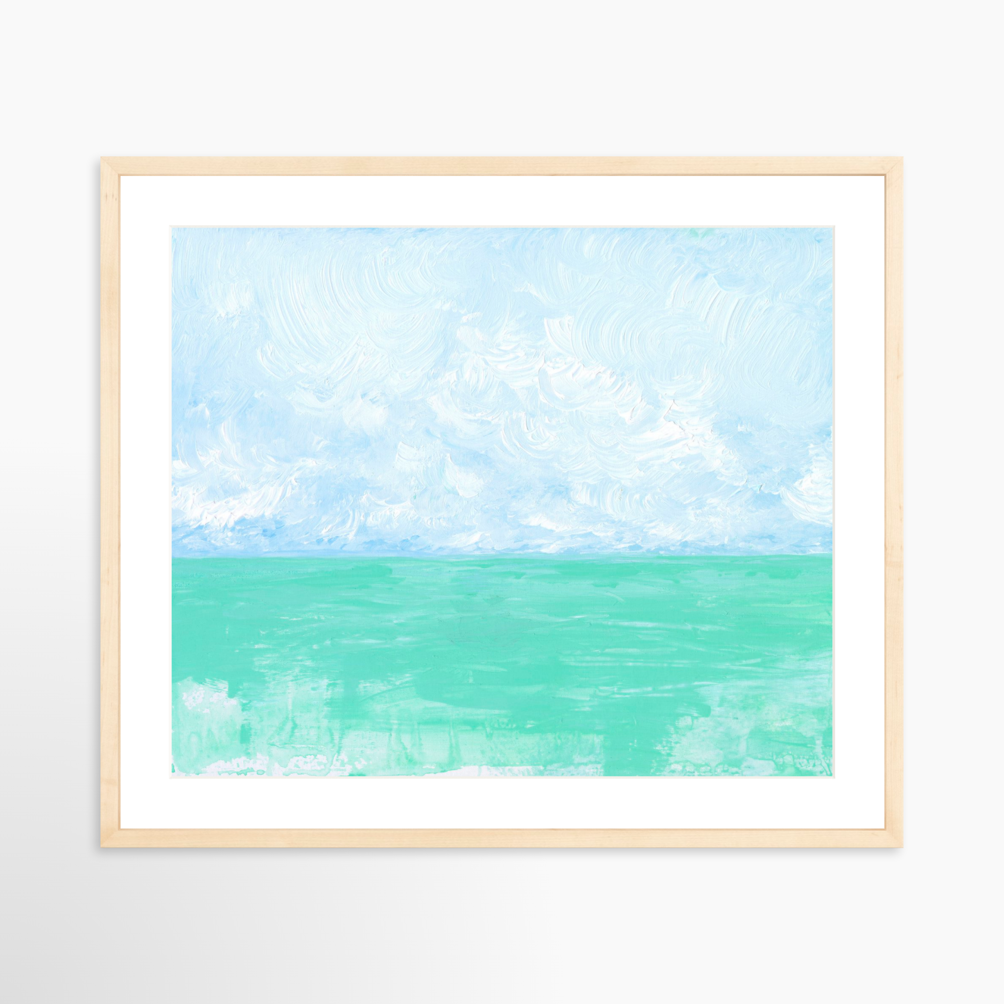 25x20 / Natural Frame + White Mat