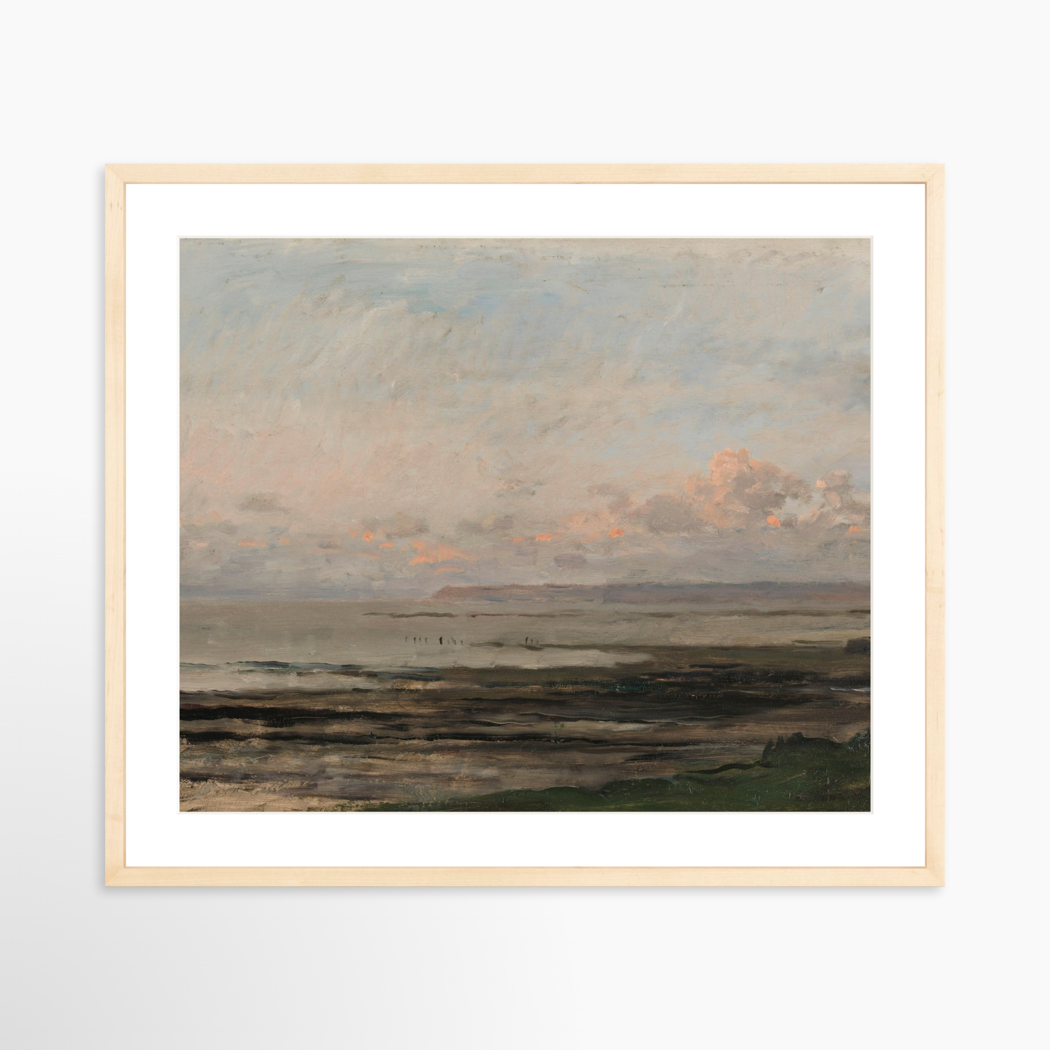 25x20 / Natural Frame + White Mat