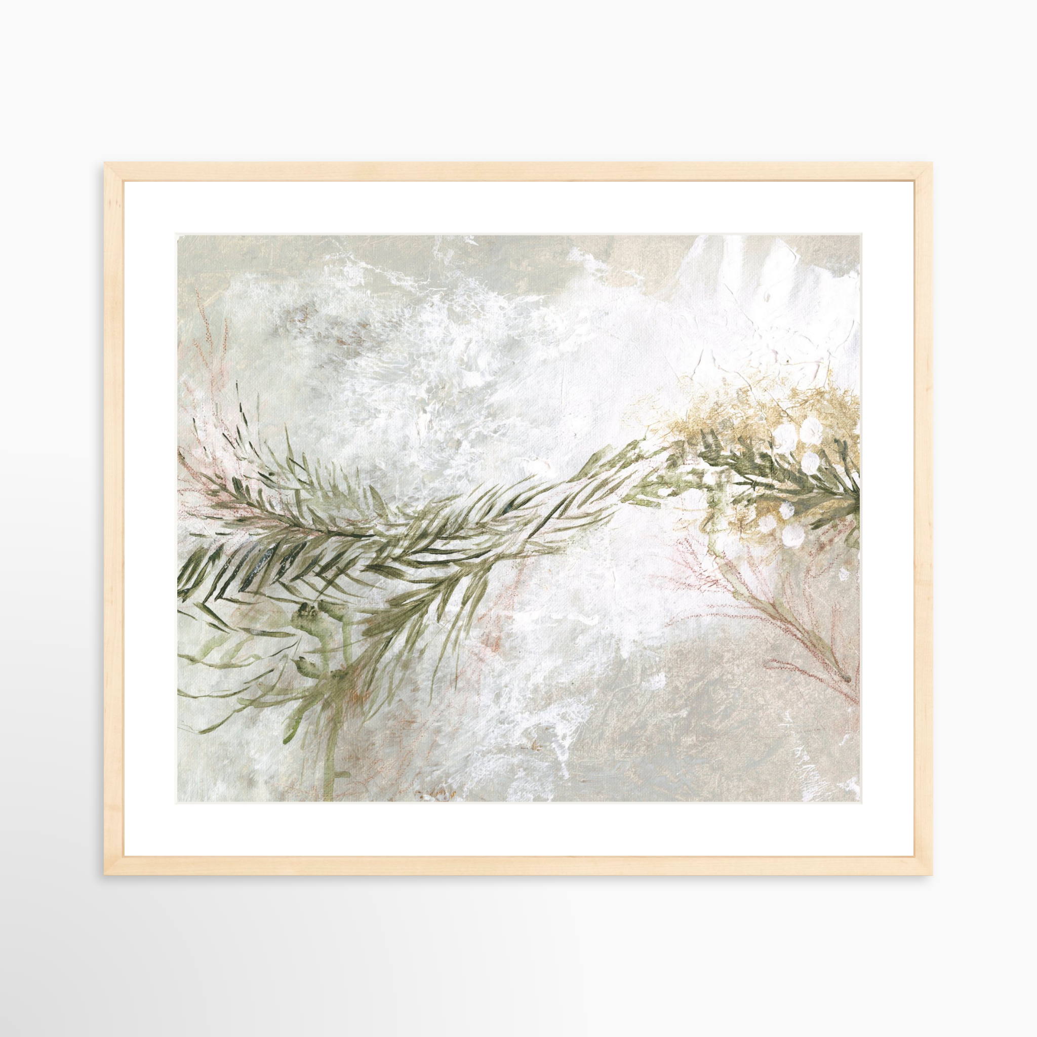 25x20 / Natural Frame + White Mat