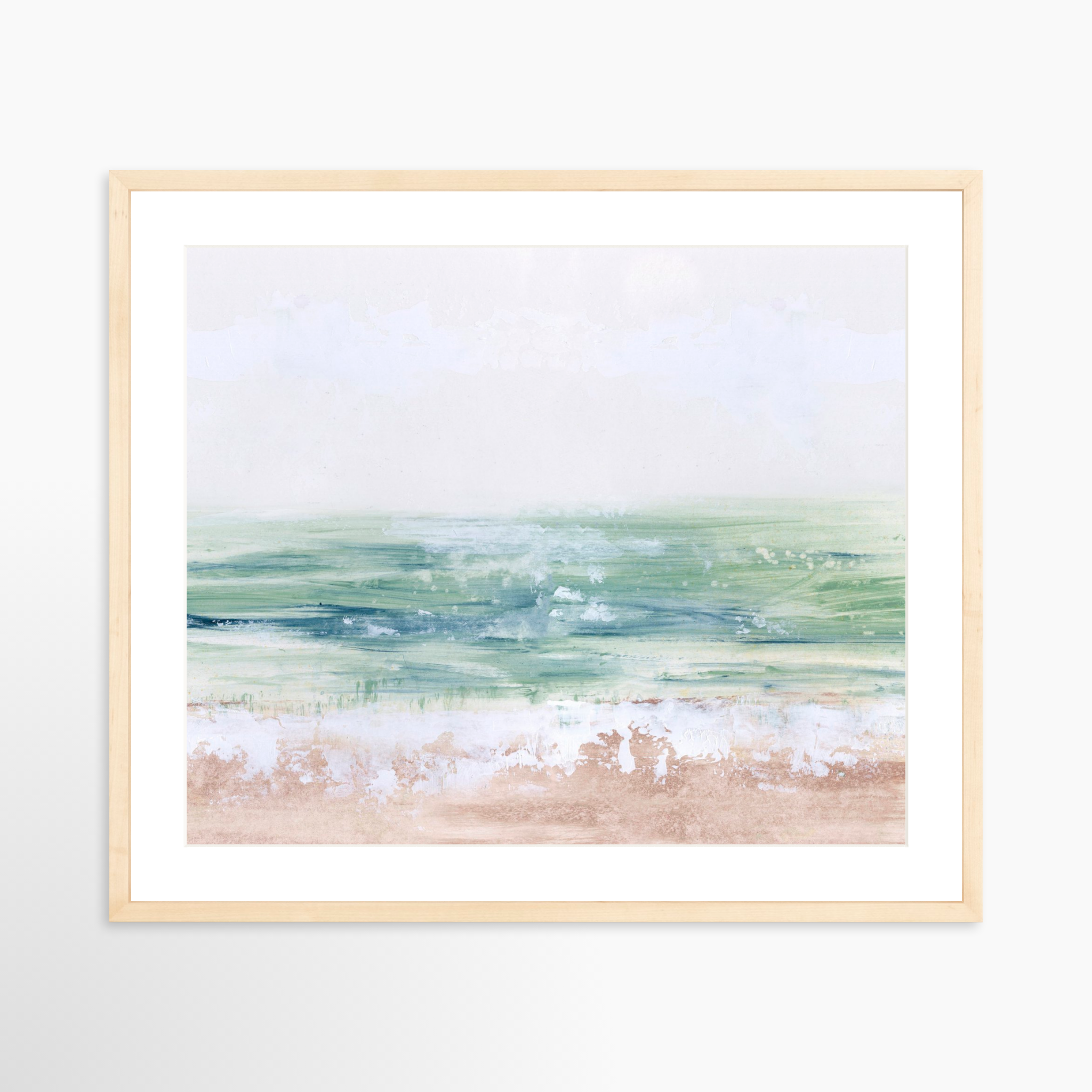 25x20 / Natural Frame + White Mat