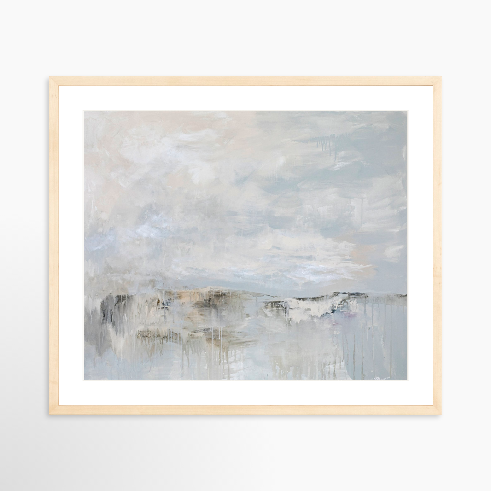 25x20 / Natural Frame + White Mat