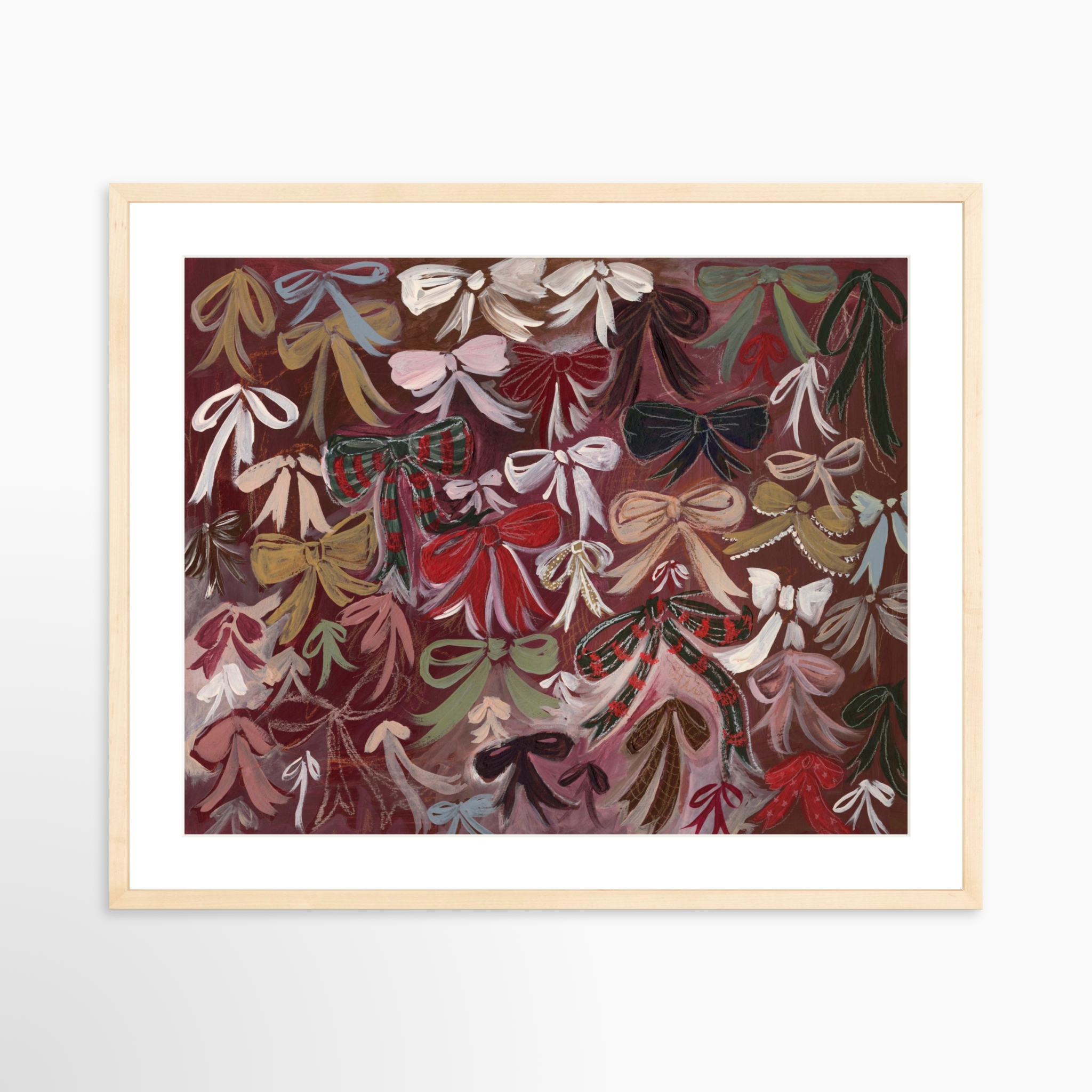 25x20 / Natural Frame + White Mat