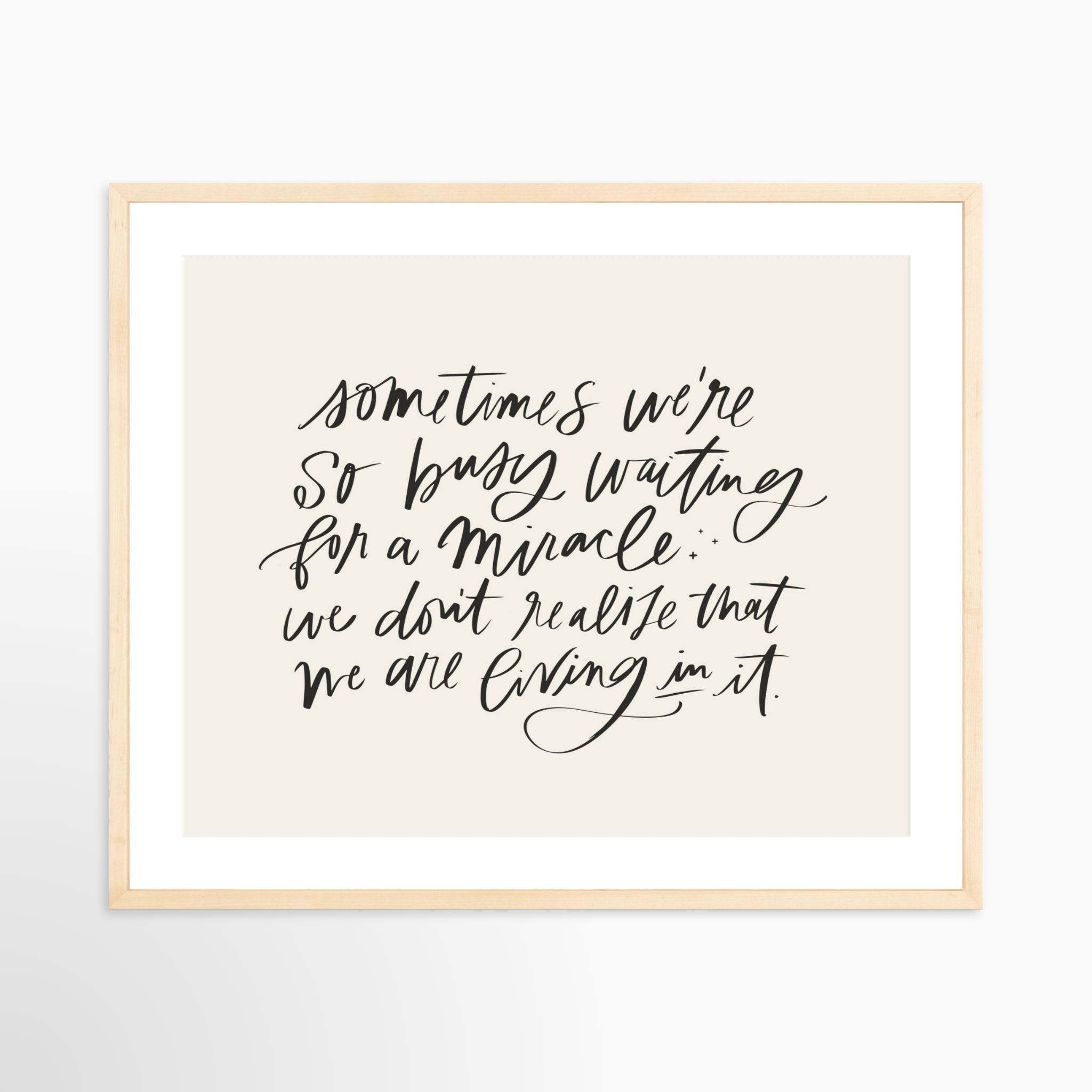 25x20 / Natural Frame + White Mat