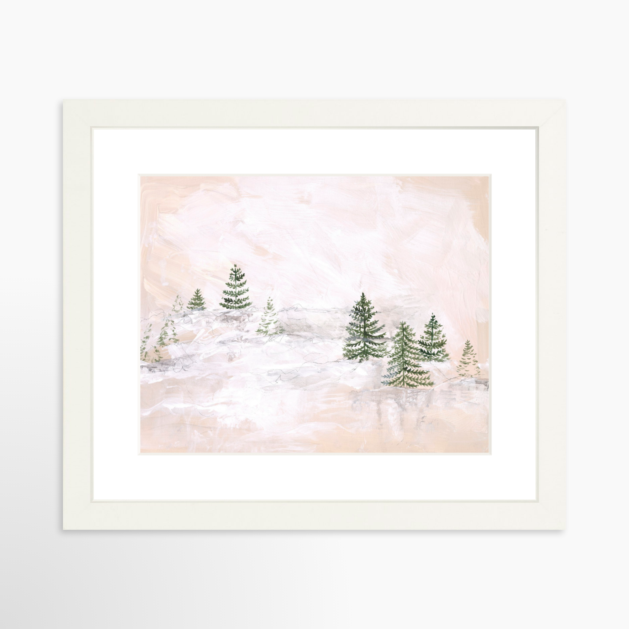 10x8 / White Frame + White Mat