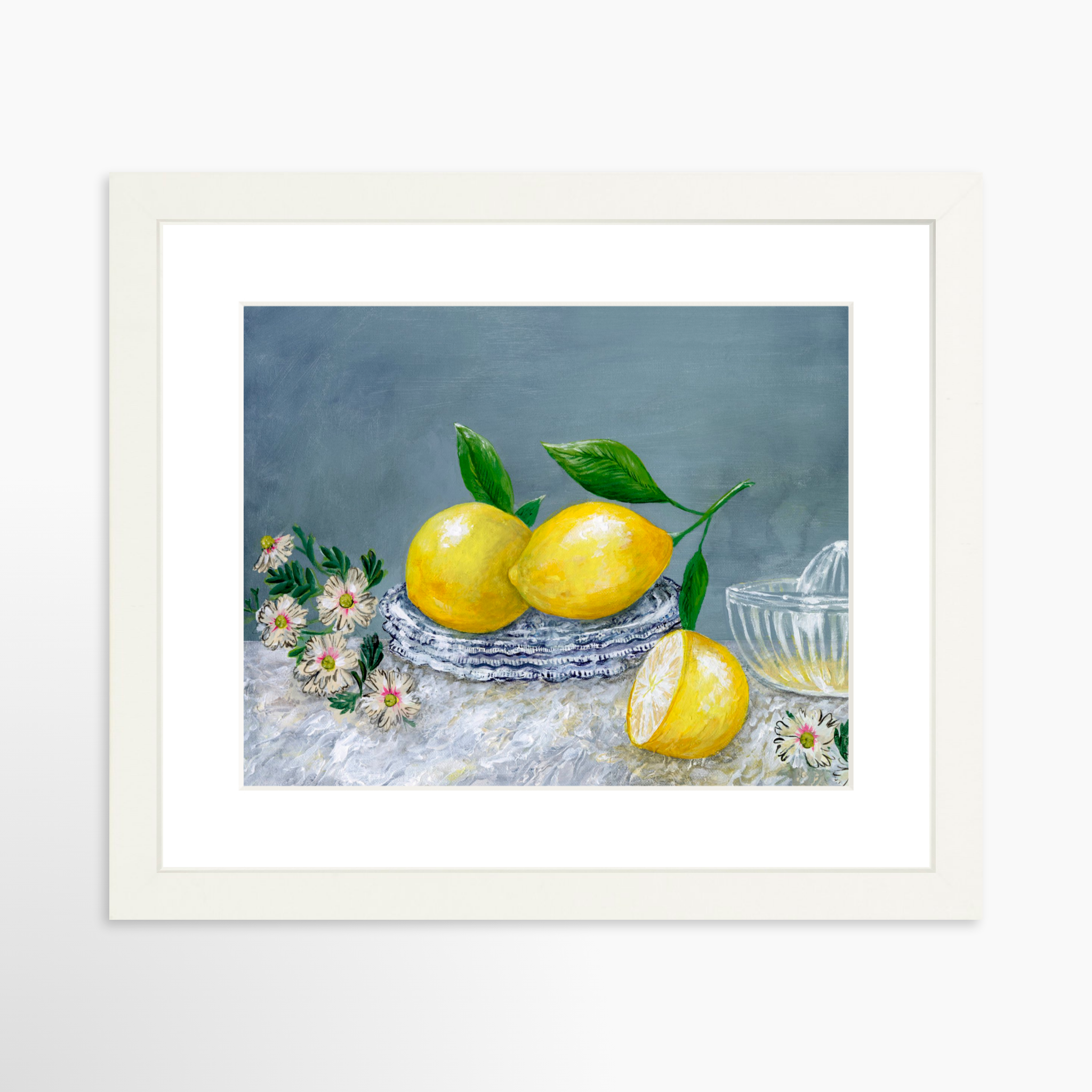 10x8 / White Frame + White Mat