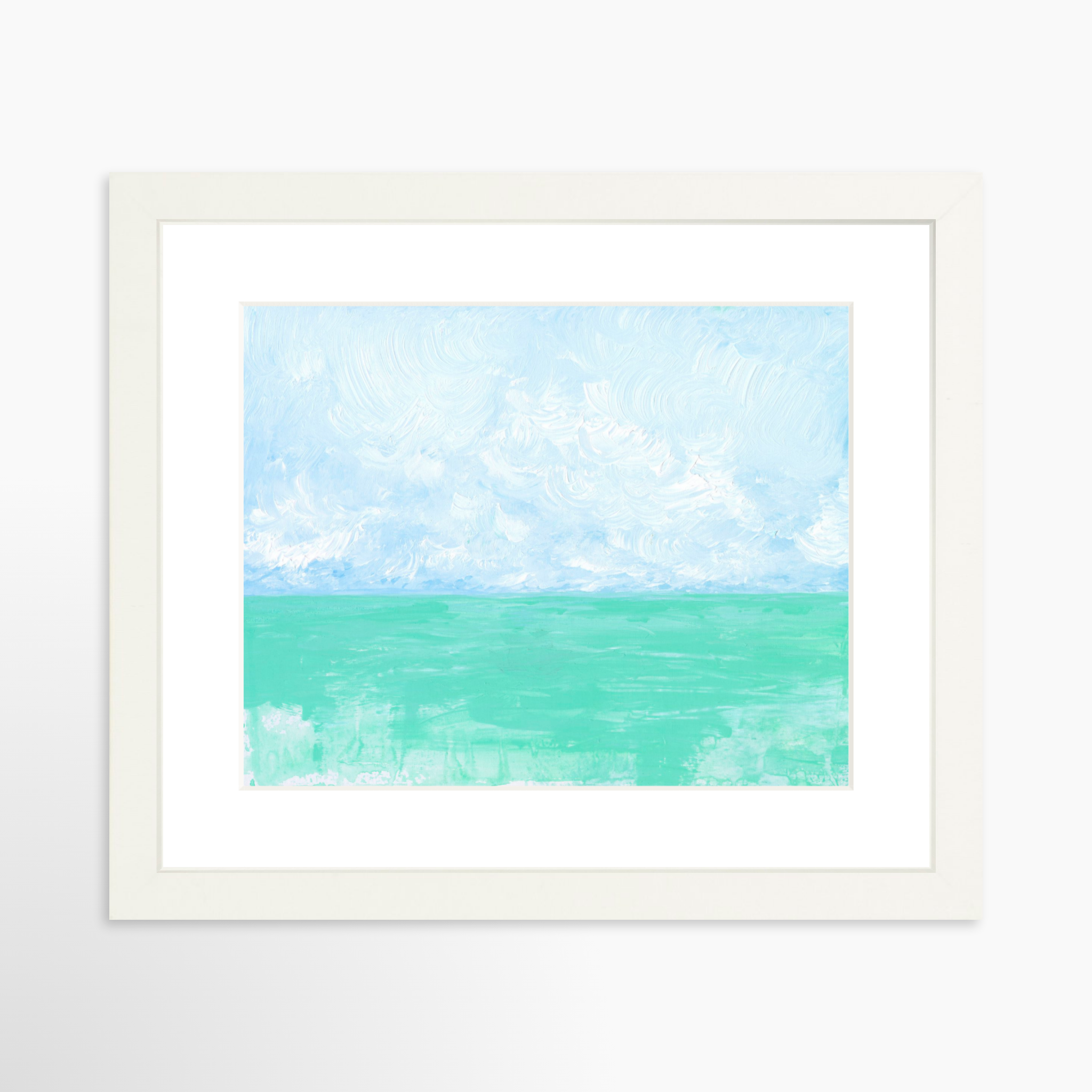 10x8 / White Frame + White Mat