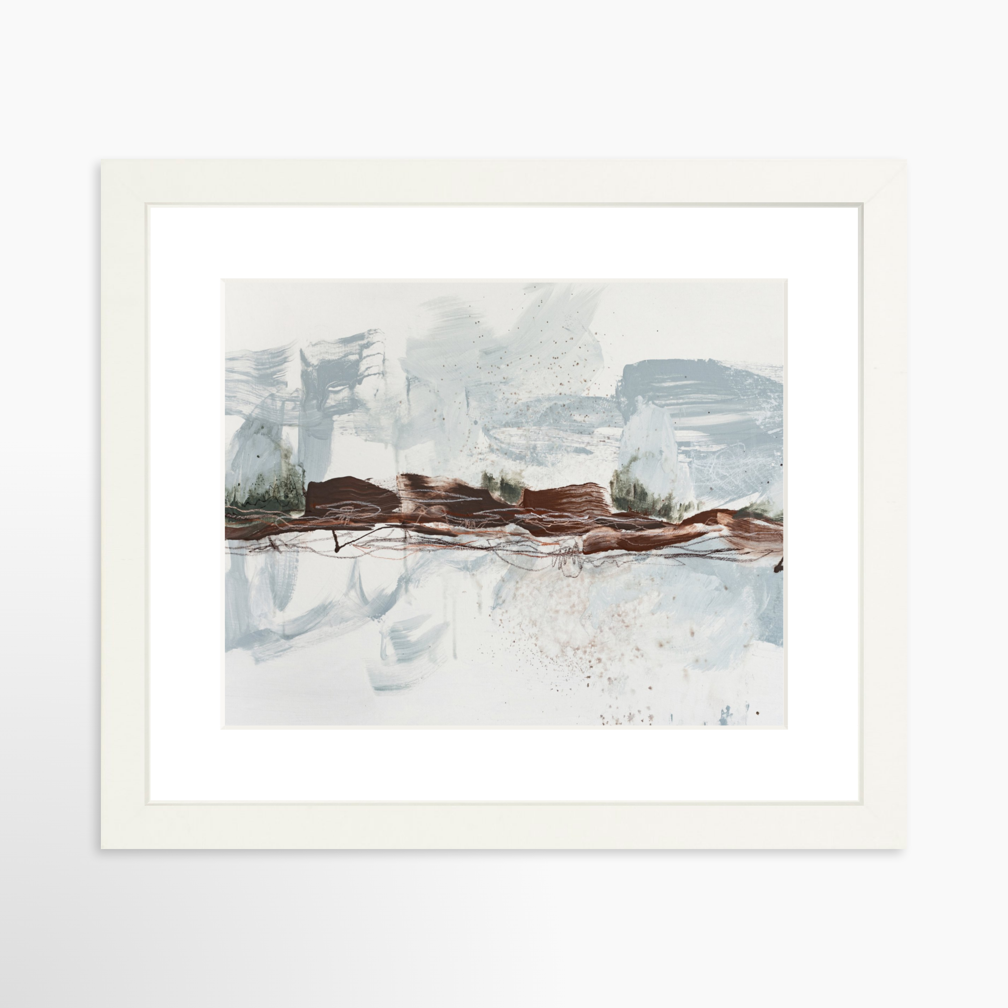 10x8 / White Frame + White Mat