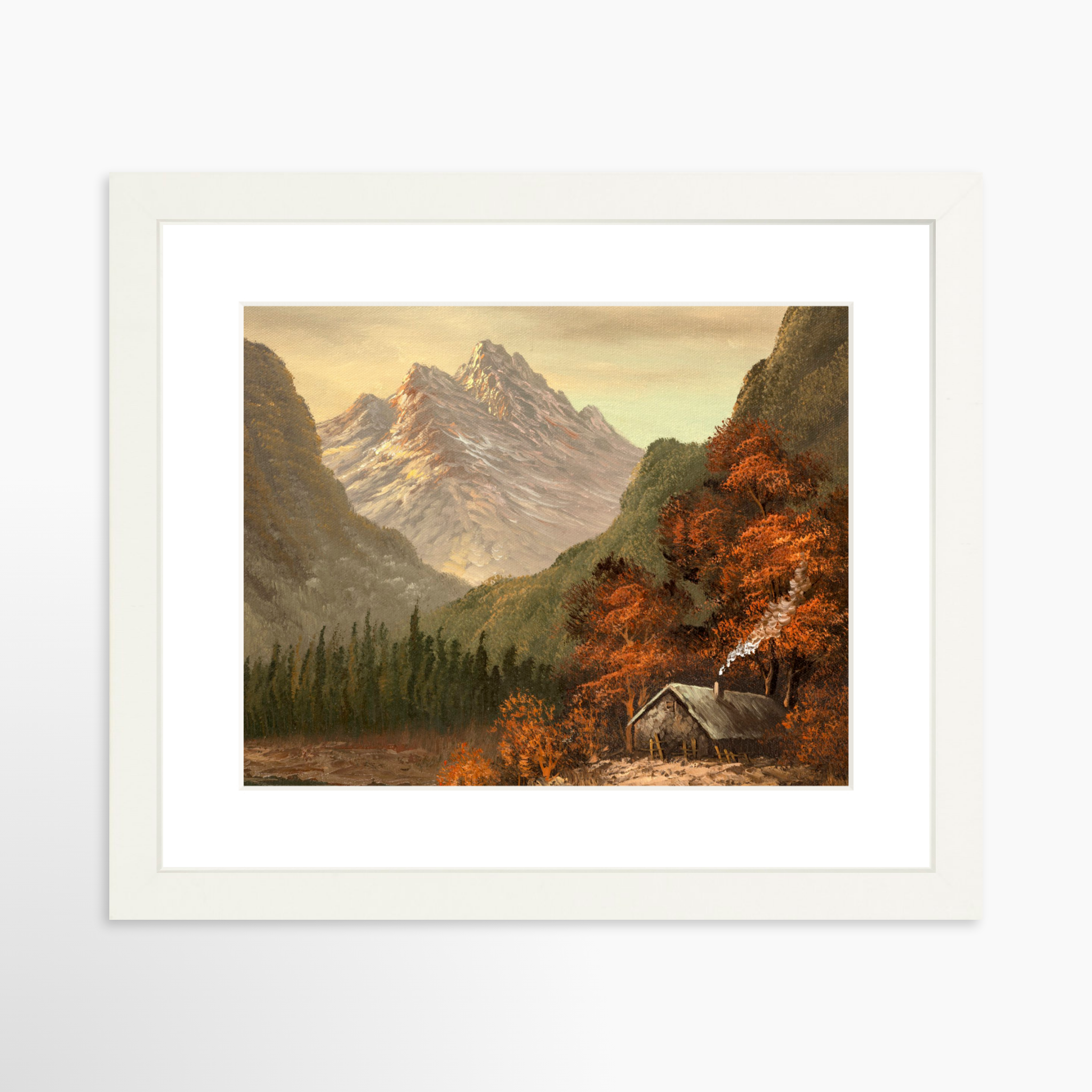 10x8 / White Frame + White Mat
