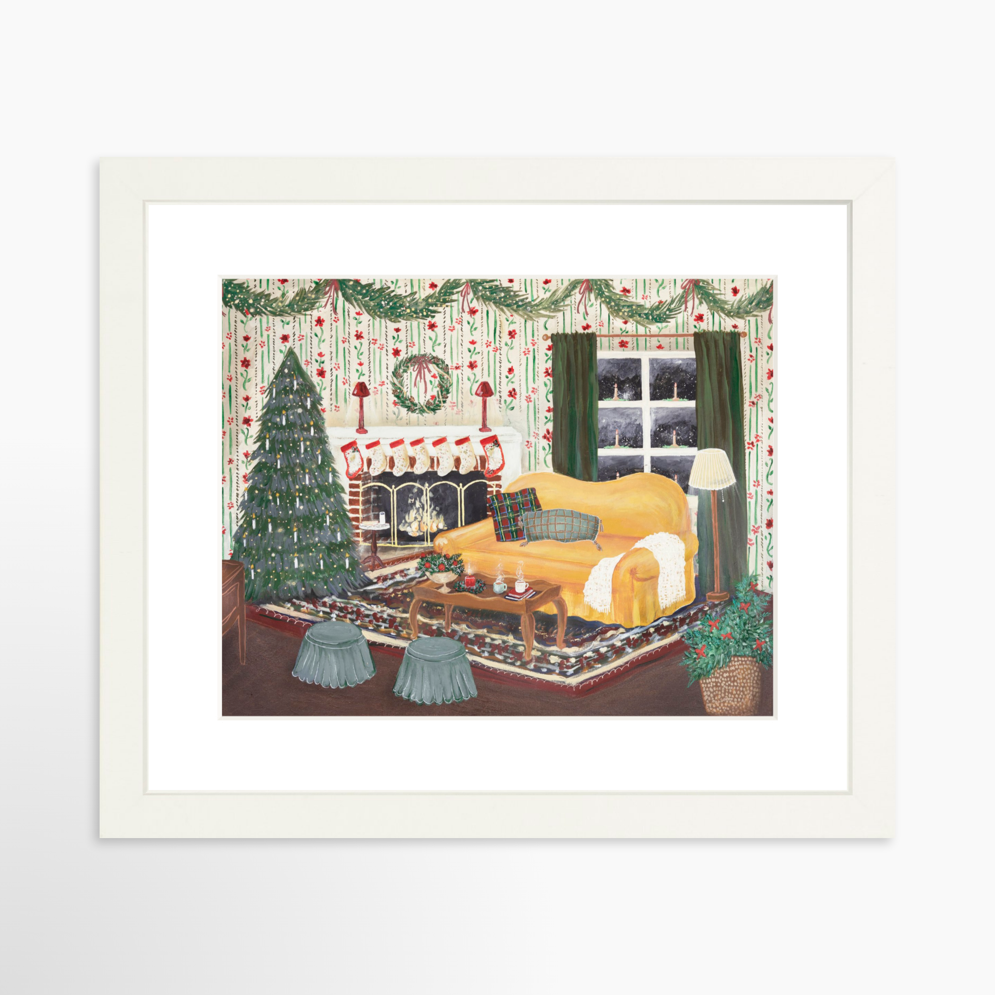10x8 / White Frame + White Mat