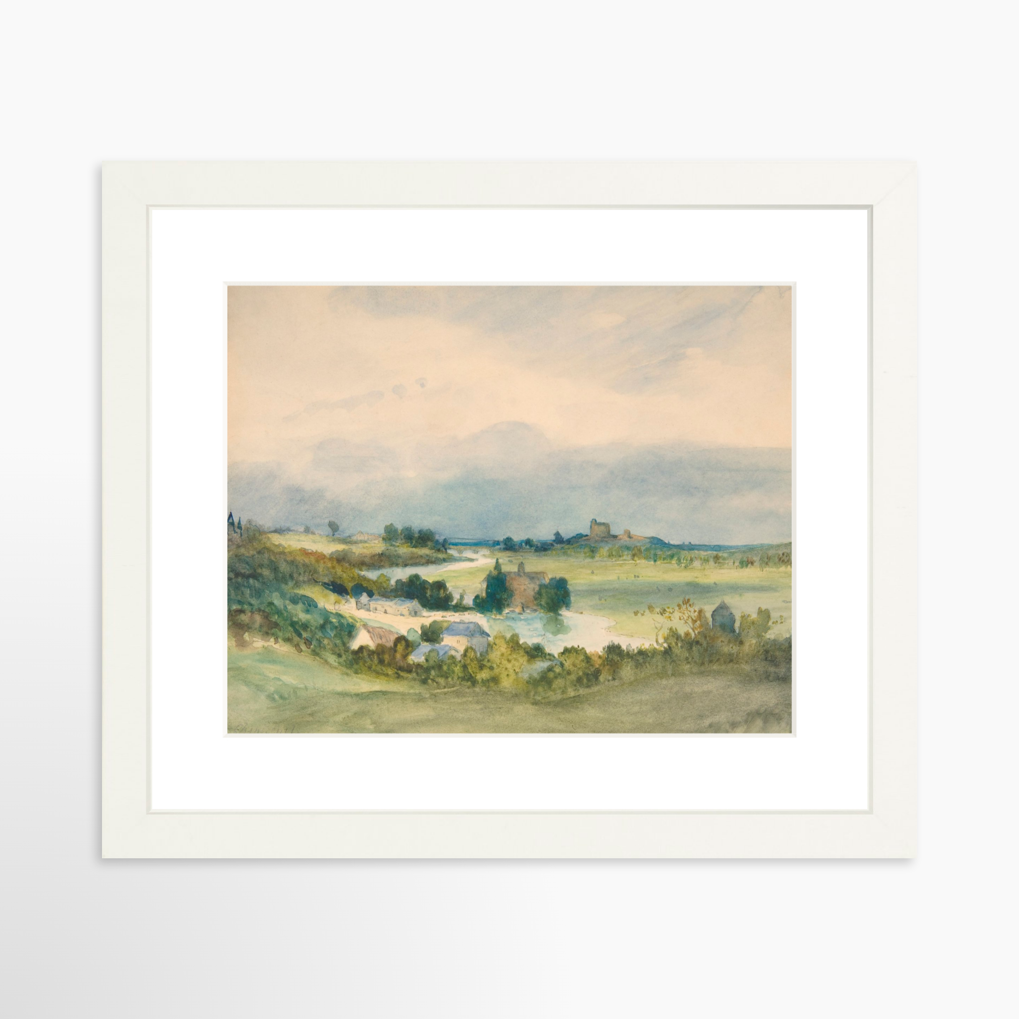10x8 / White Frame + White Mat