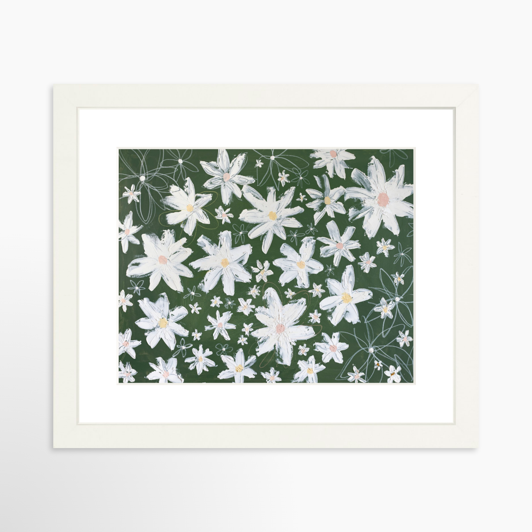 10x8 / White Frame + White Mat