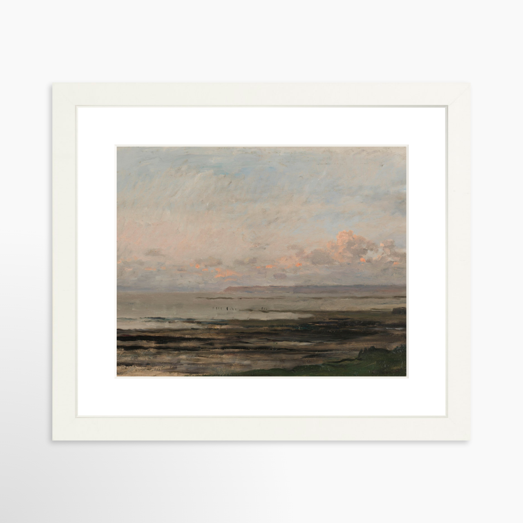 10x8 / White Frame + White Mat