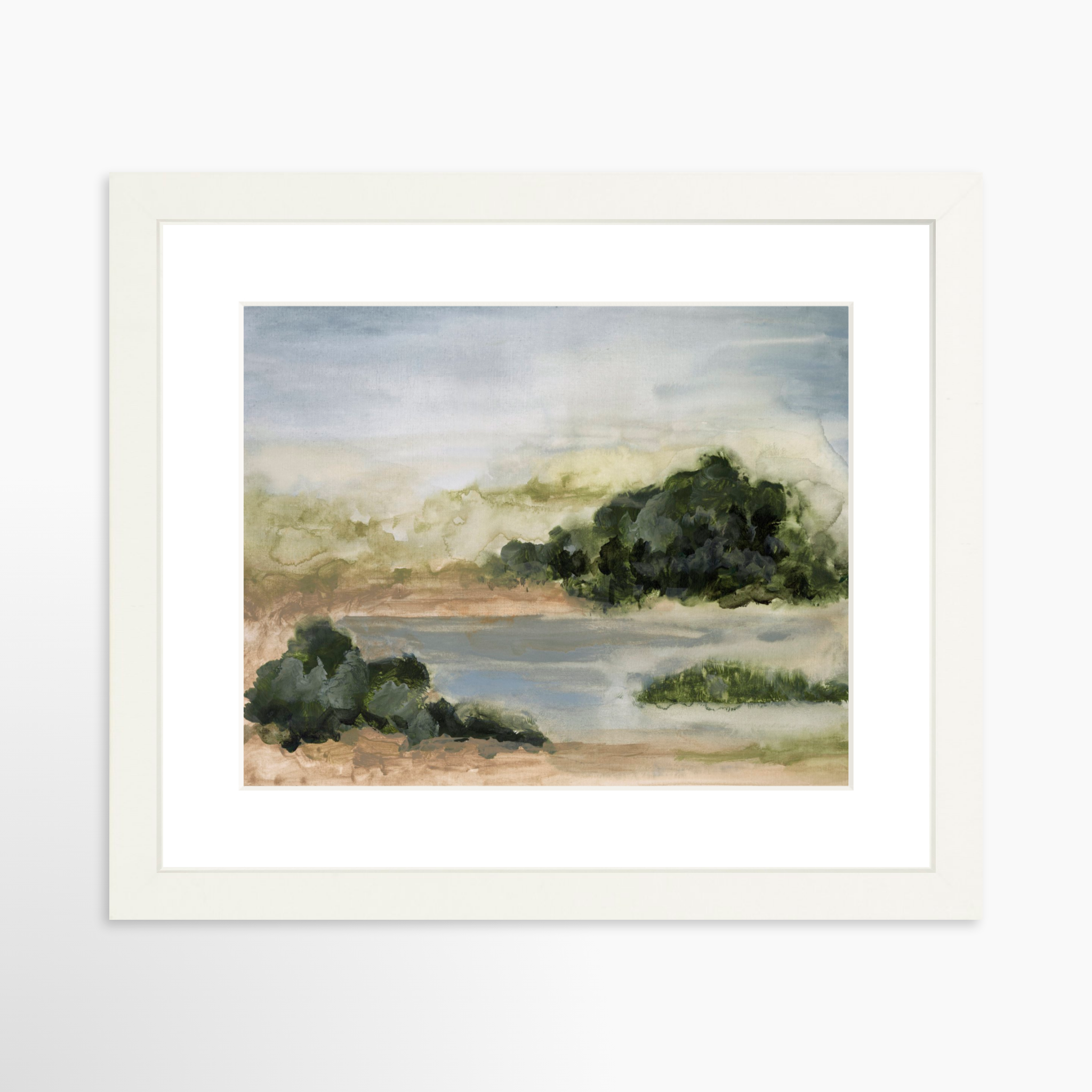 10x8 / White Frame + White Mat