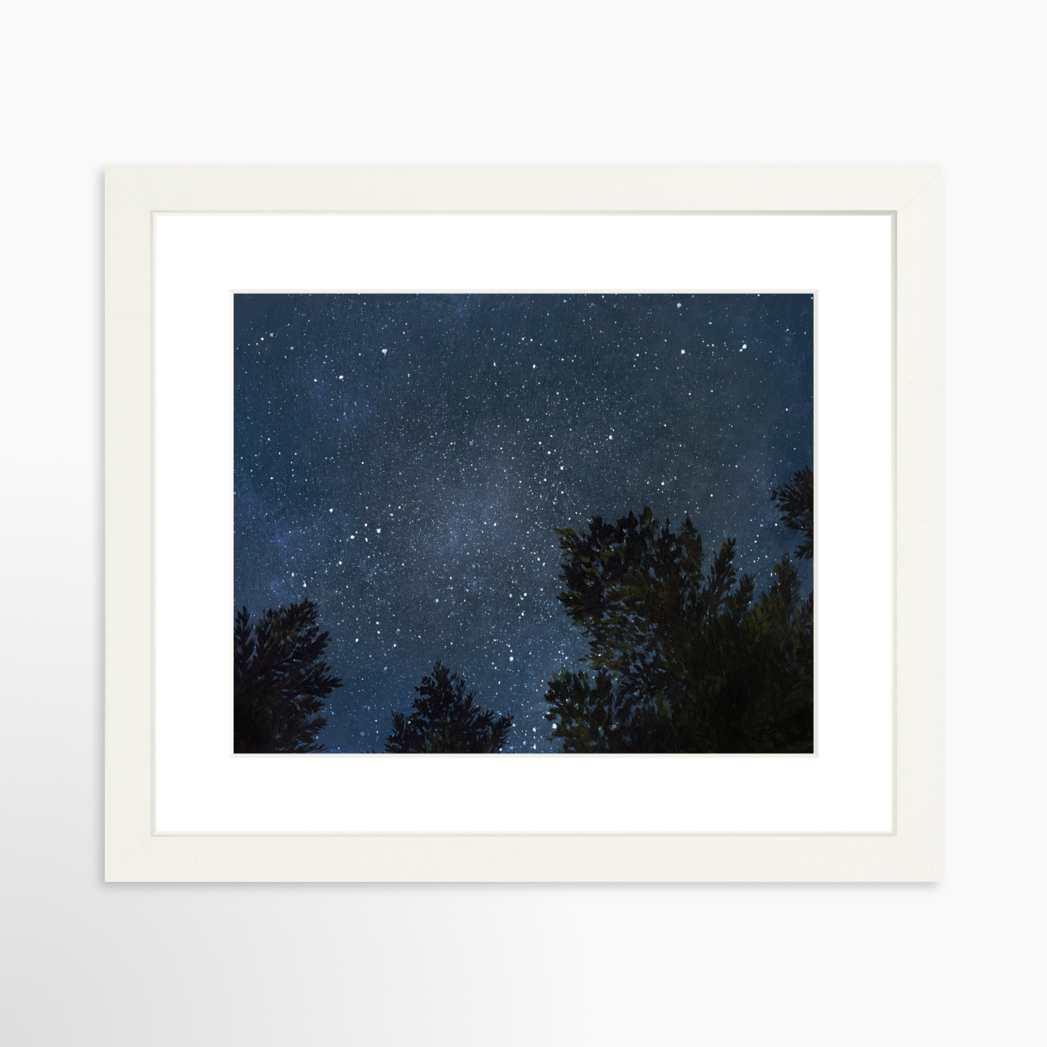 10x8 / White Frame + White Mat