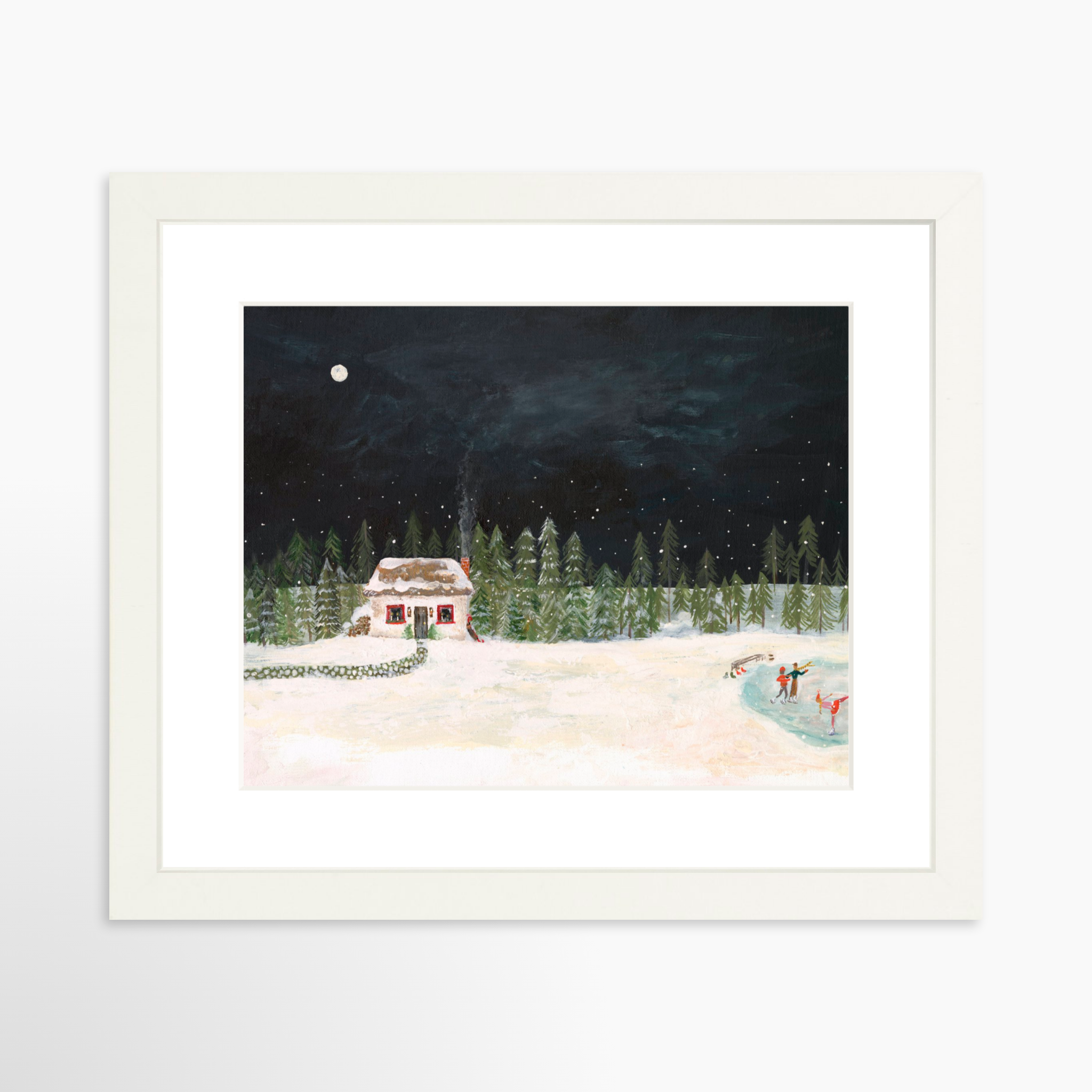 10x8 / White Frame + White Mat