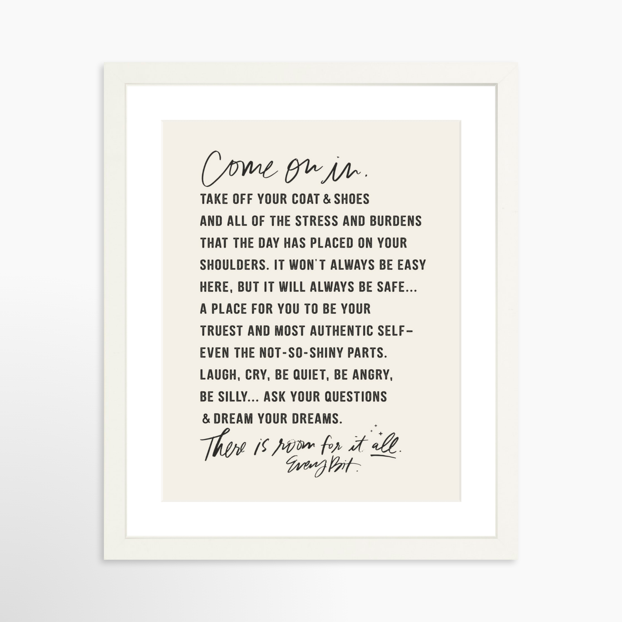 11x14 / White Frame + White Mat