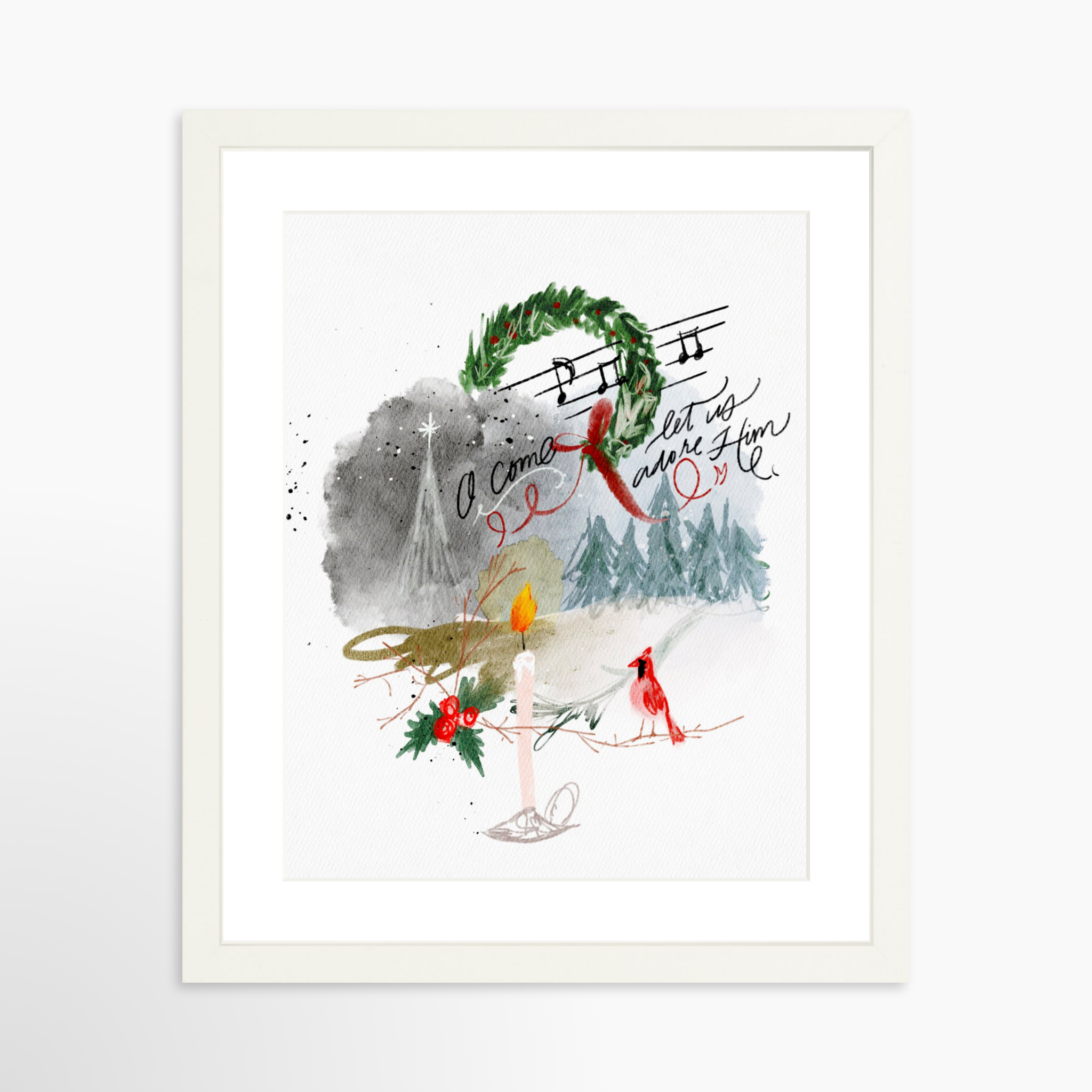 11x14 / White Frame + White Mat