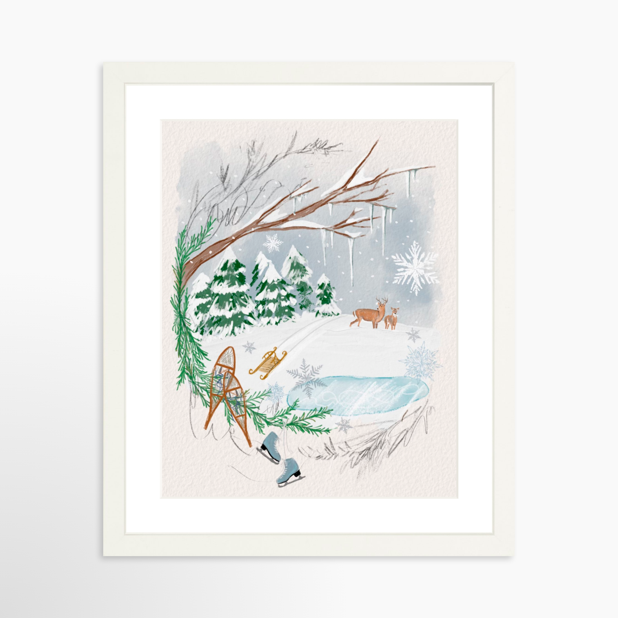 11x14 / White Frame + White Mat