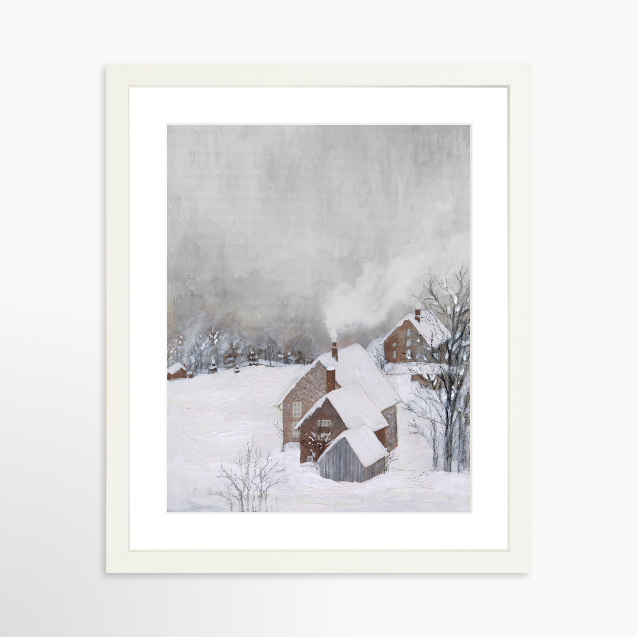 11x14 / White Frame + White Mat