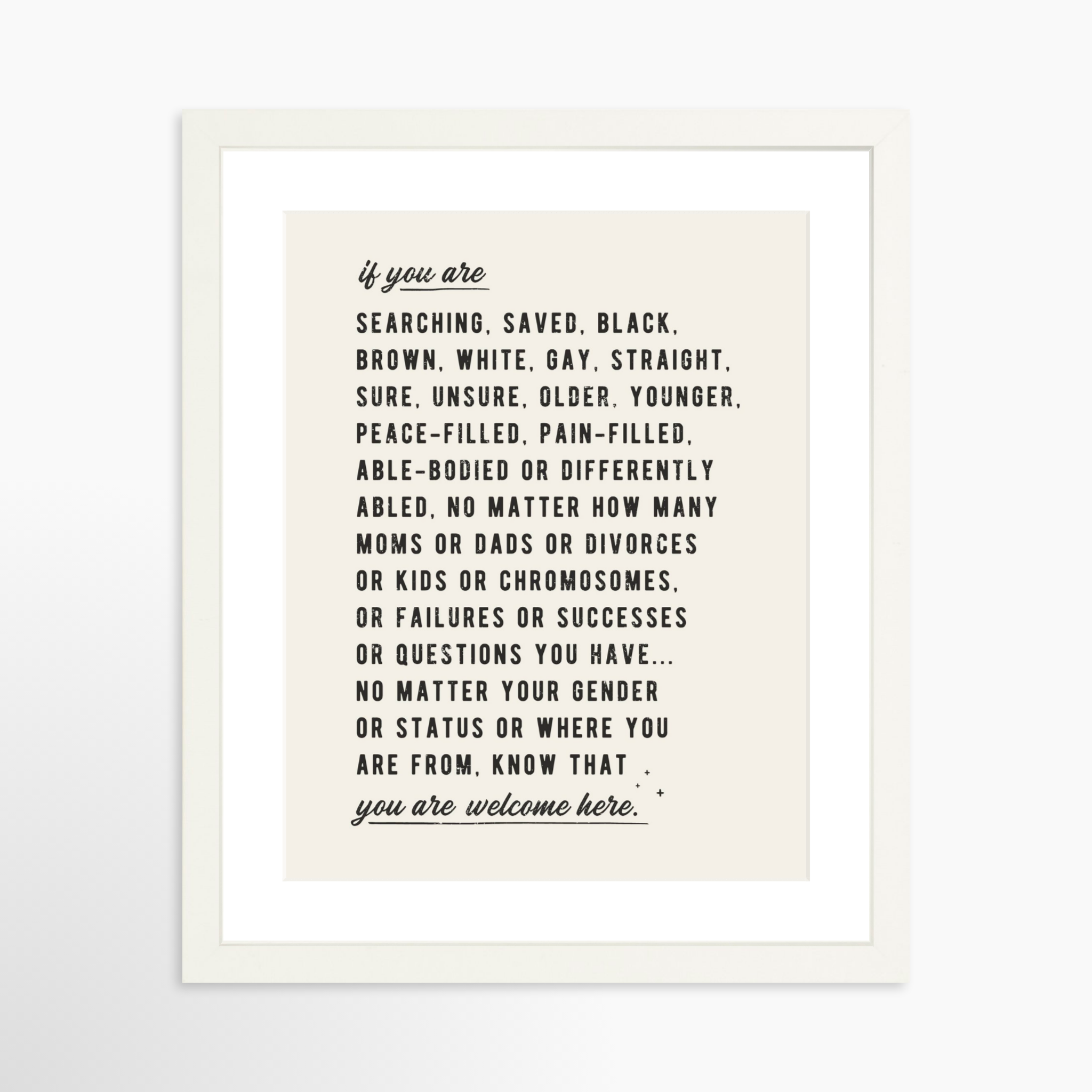 11x14 / White Frame + White Mat