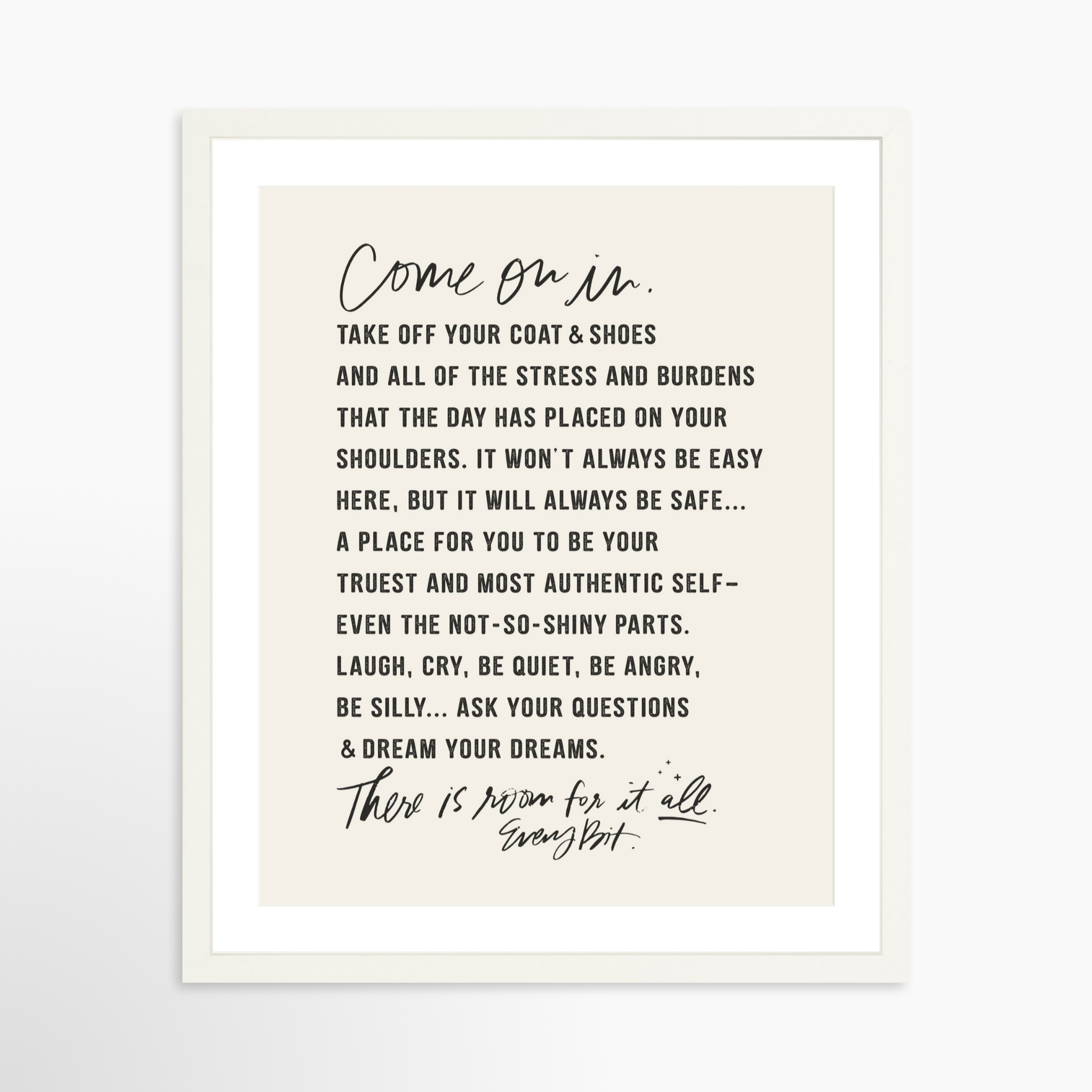 16x20 / White Frame + White Mat