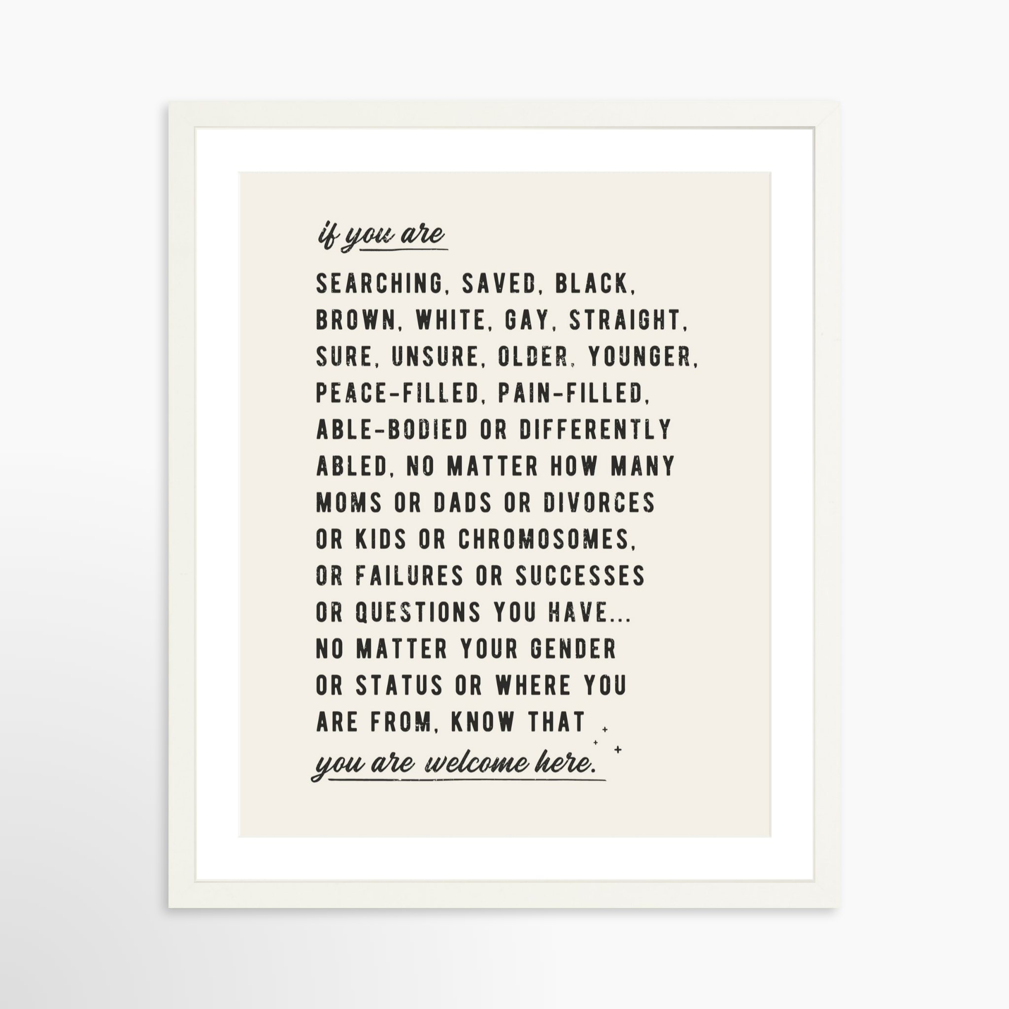 16x20 / White Frame + White Mat