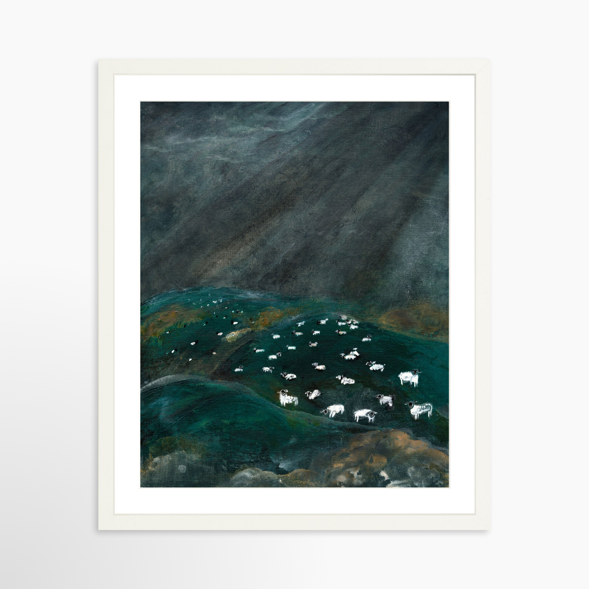 16x20 / White Frame + White Mat