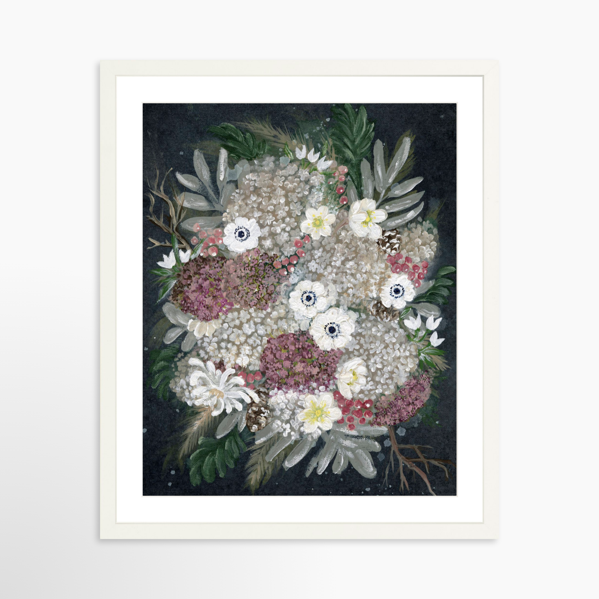 16x20 / White Frame + White Mat