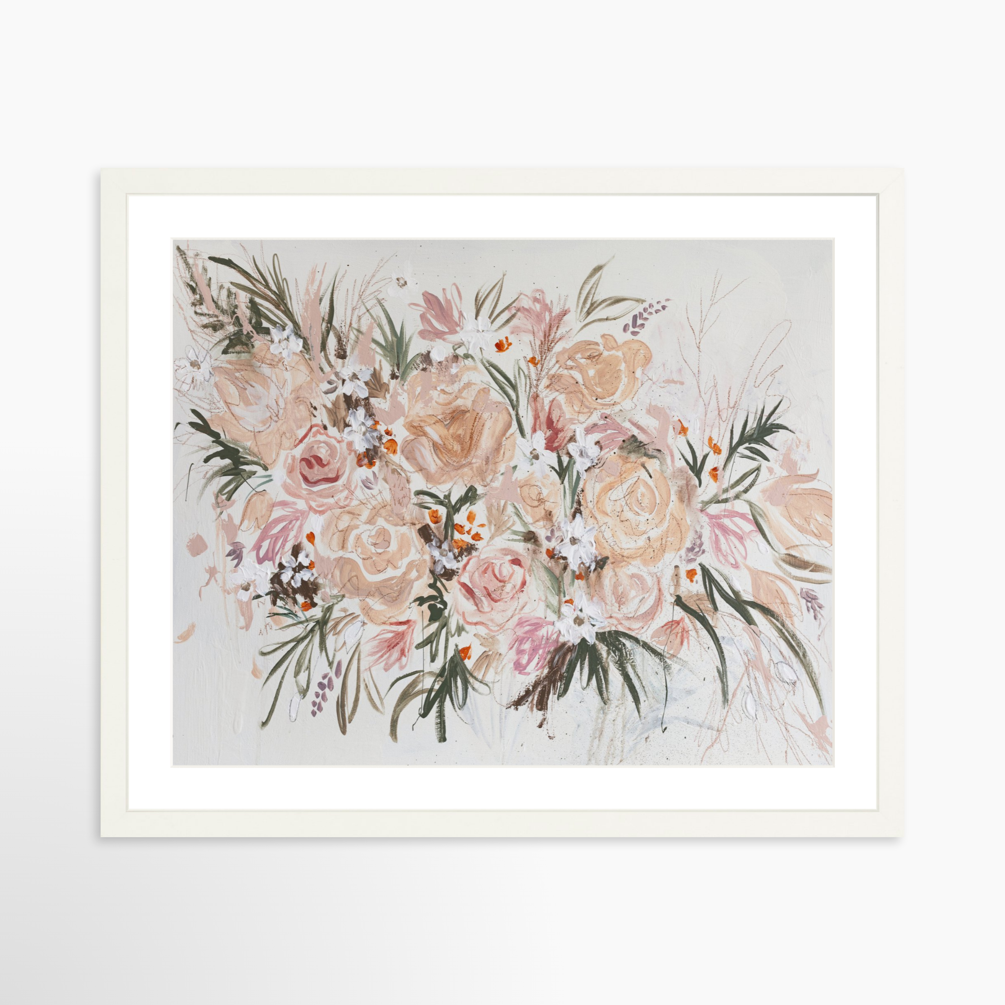 20x16 / White Frame + White Mat