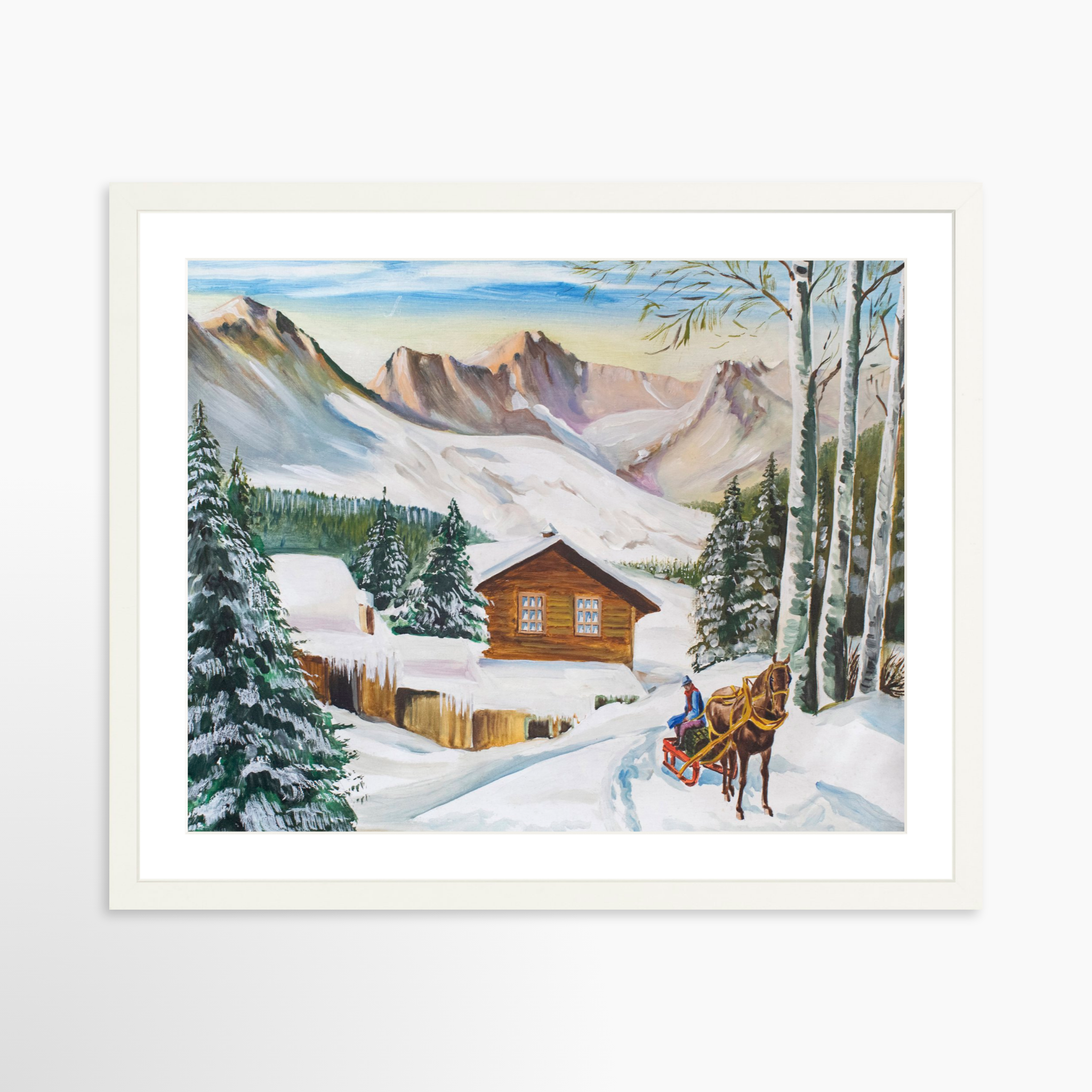 20x16 / White Frame + White Mat