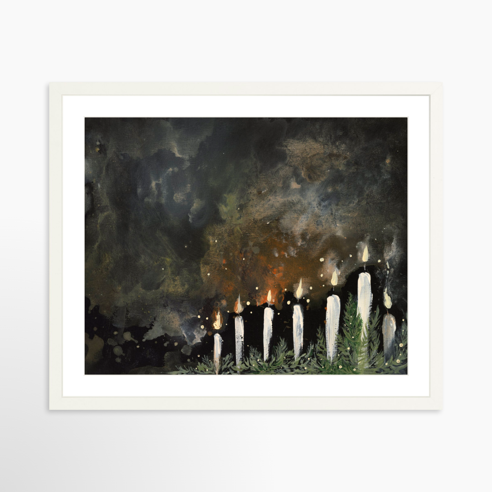 20x16 / White Frame + White Mat