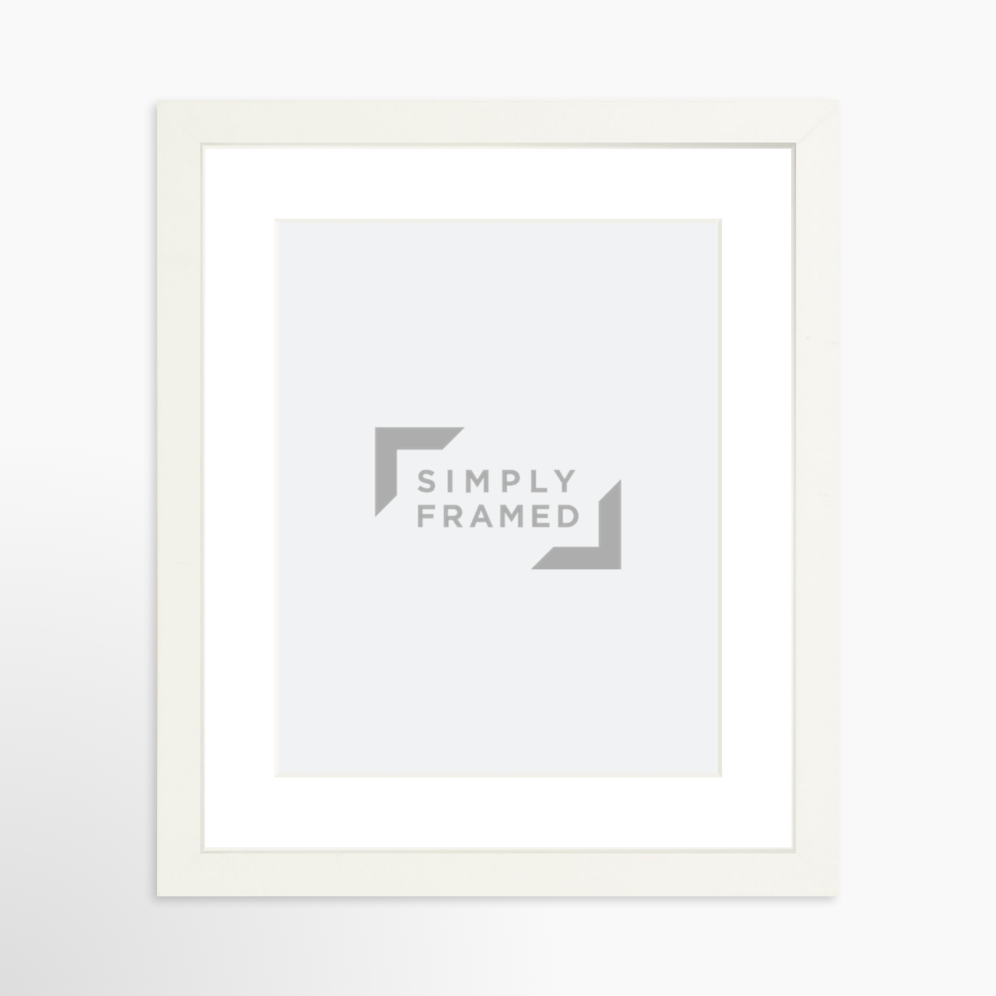 8x10 / White Frame + White Mat