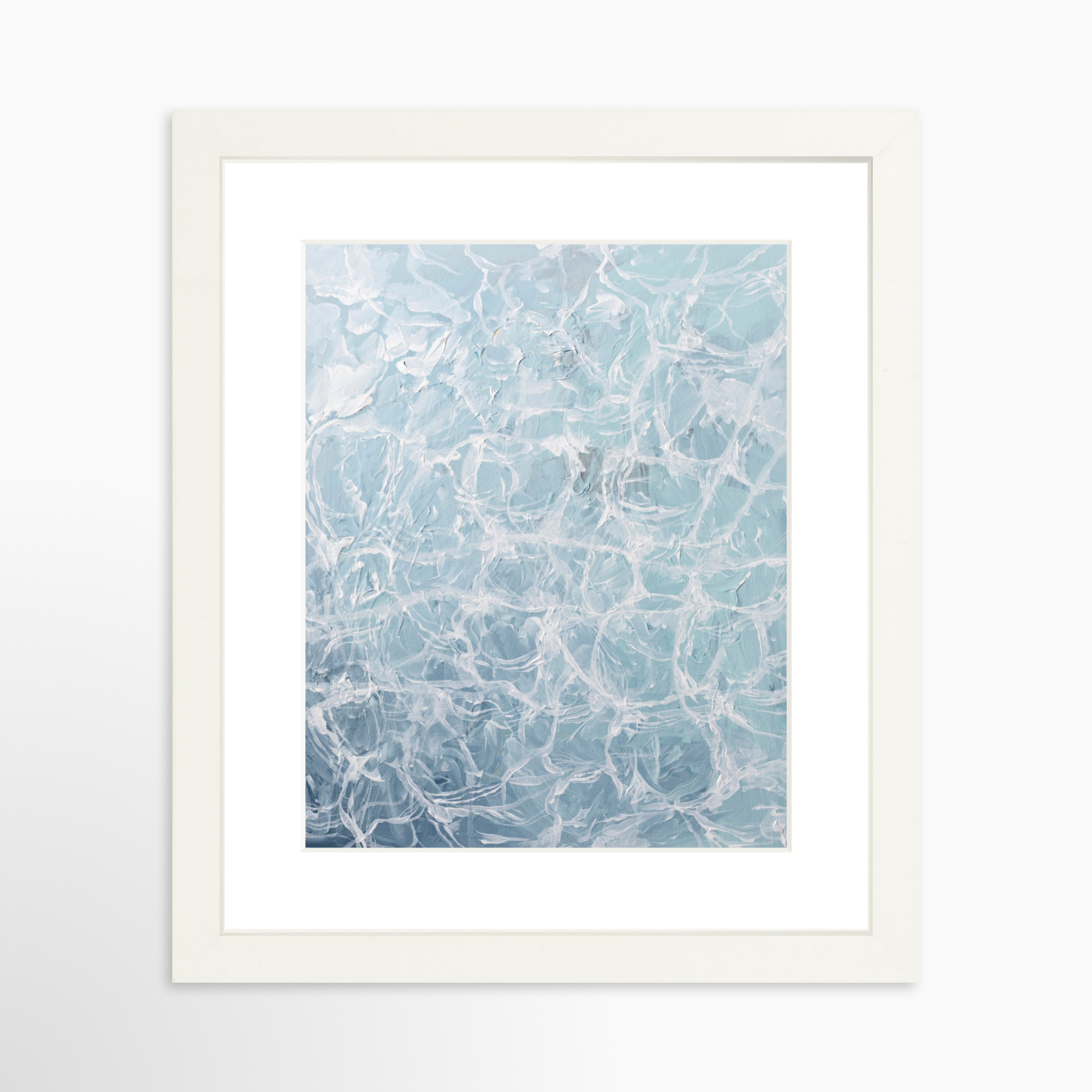 8x10 / White Frame + White Mat