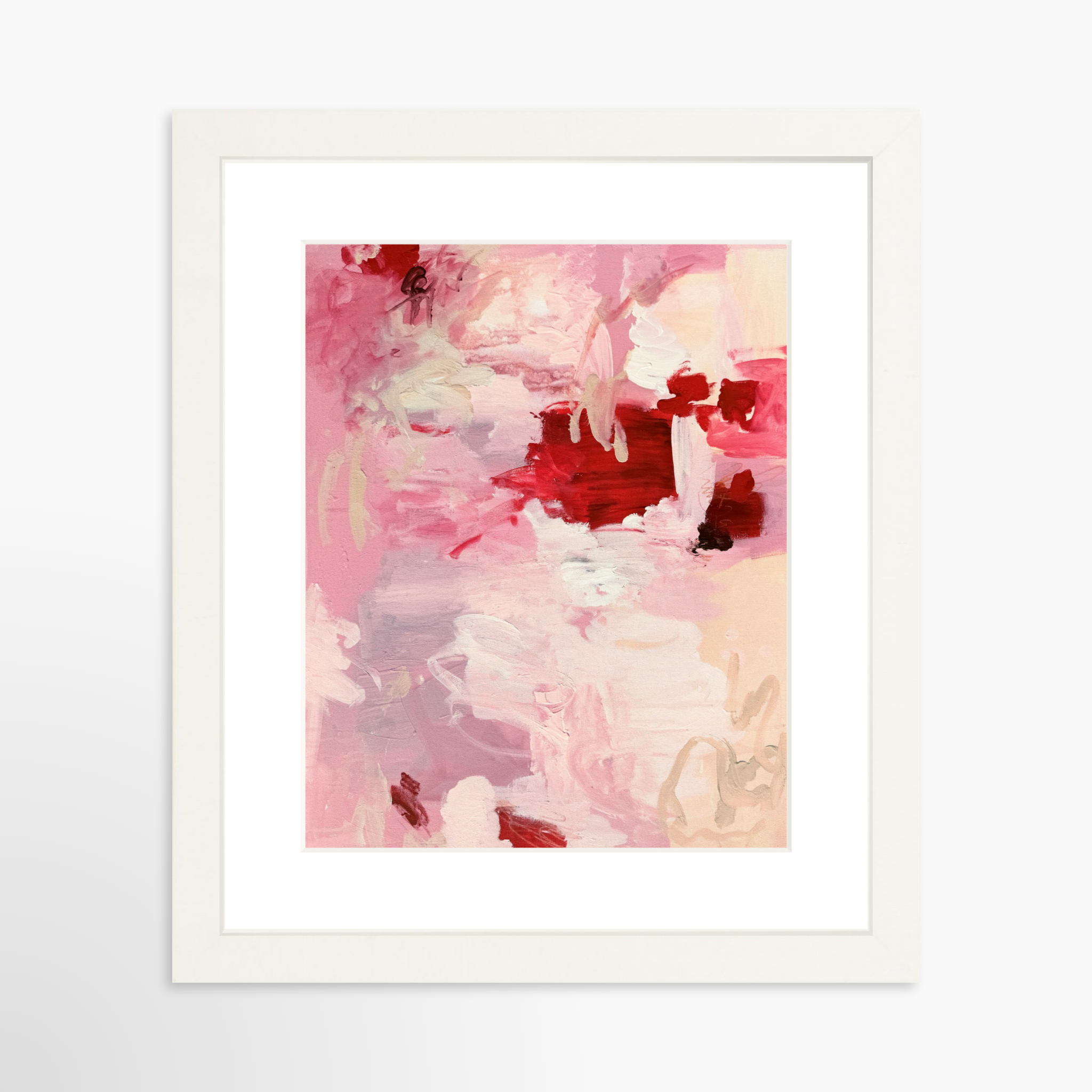 8x10 / White Frame + White Mat