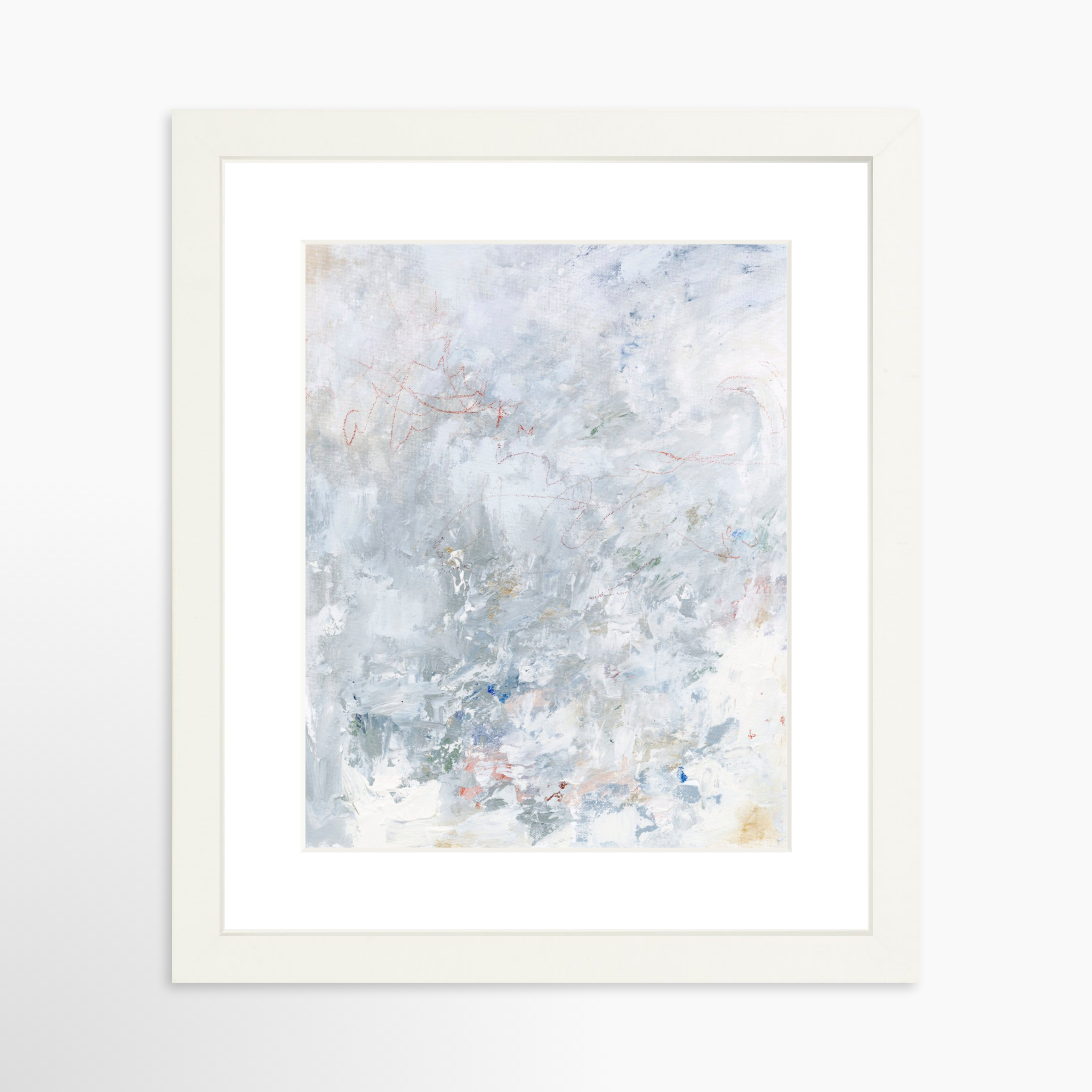 8x10 / White Frame + White Mat