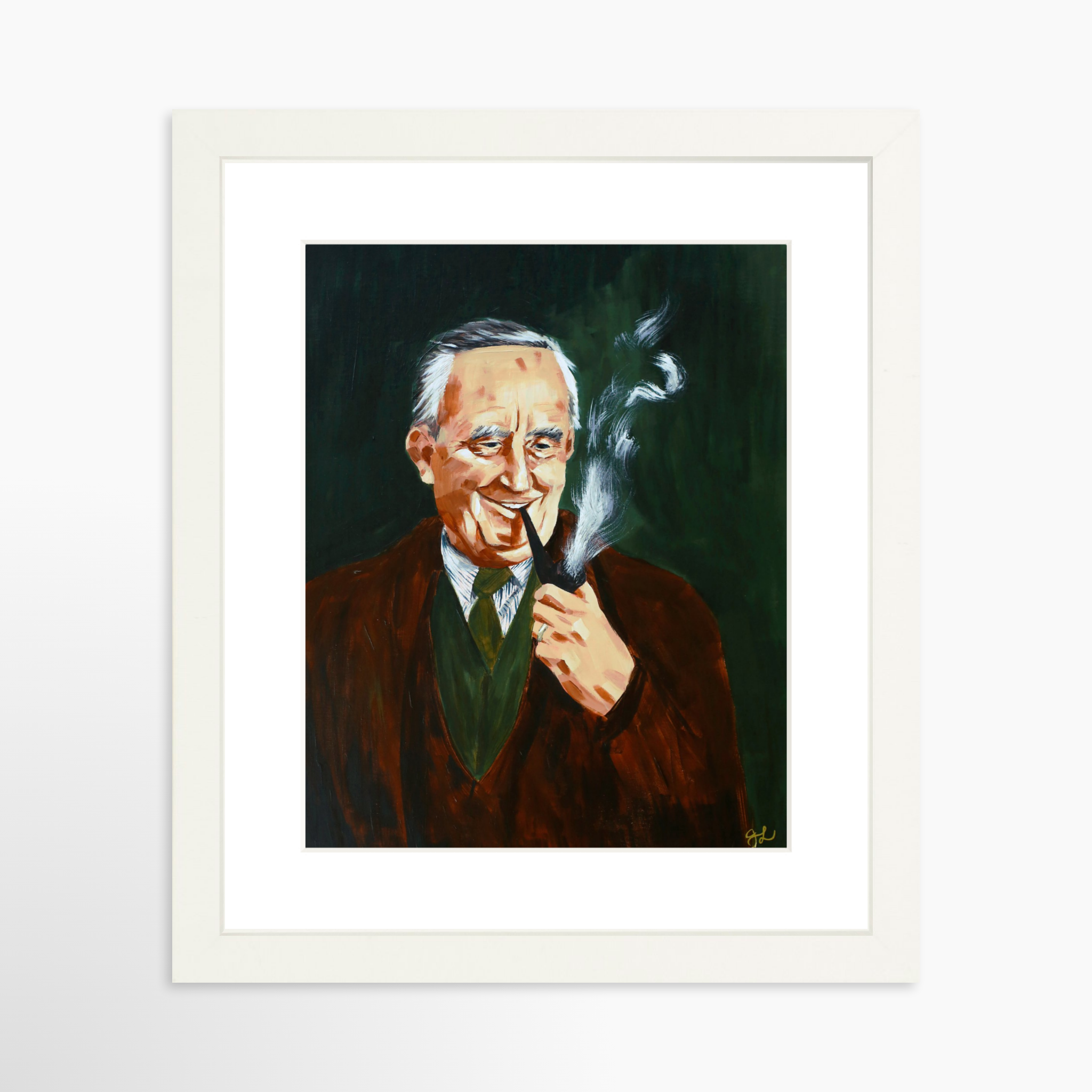 8x10 / White Frame + White Mat