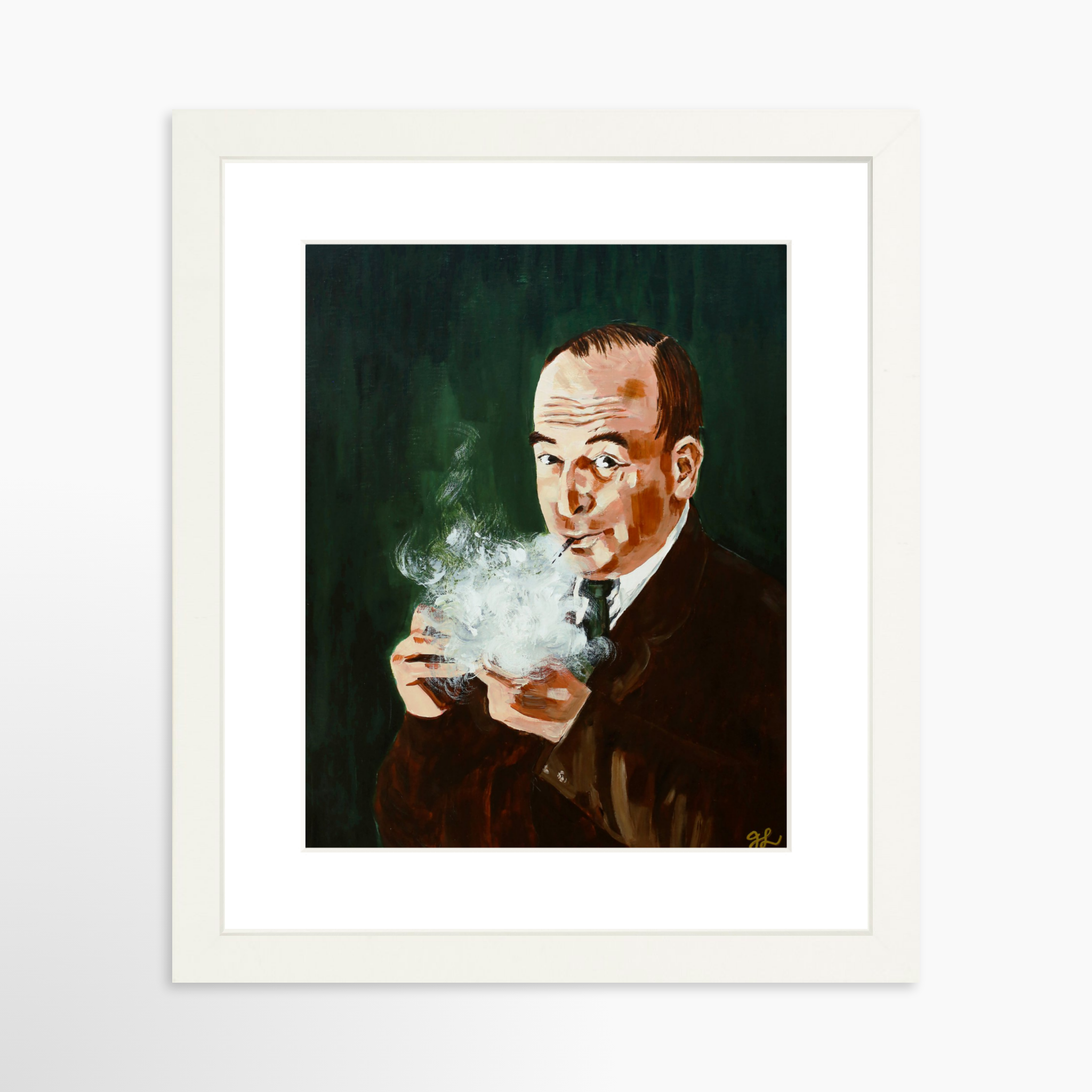 8x10 / White Frame + White Mat