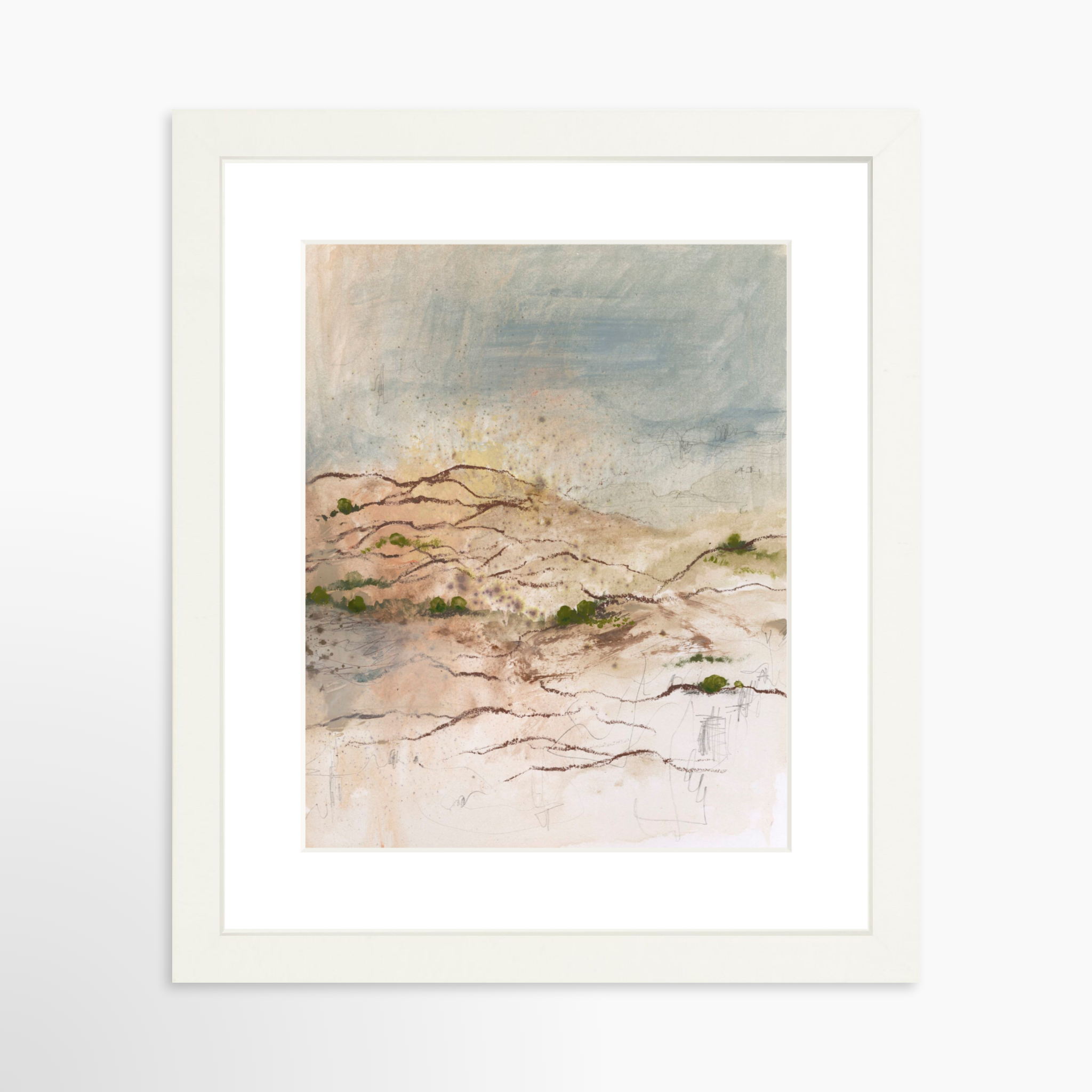 8x10 / White Frame + White Mat