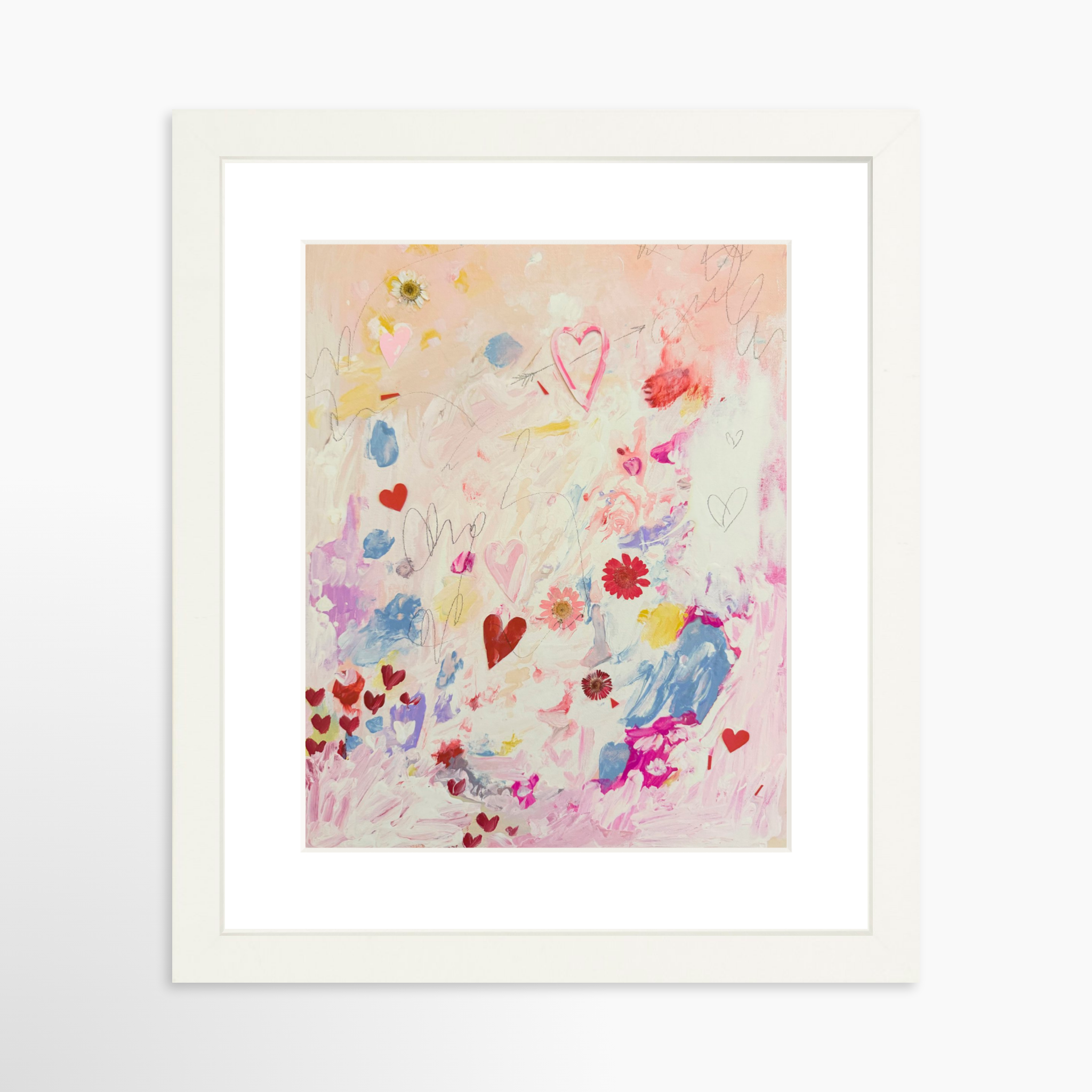 8x10 / White Frame + White Mat