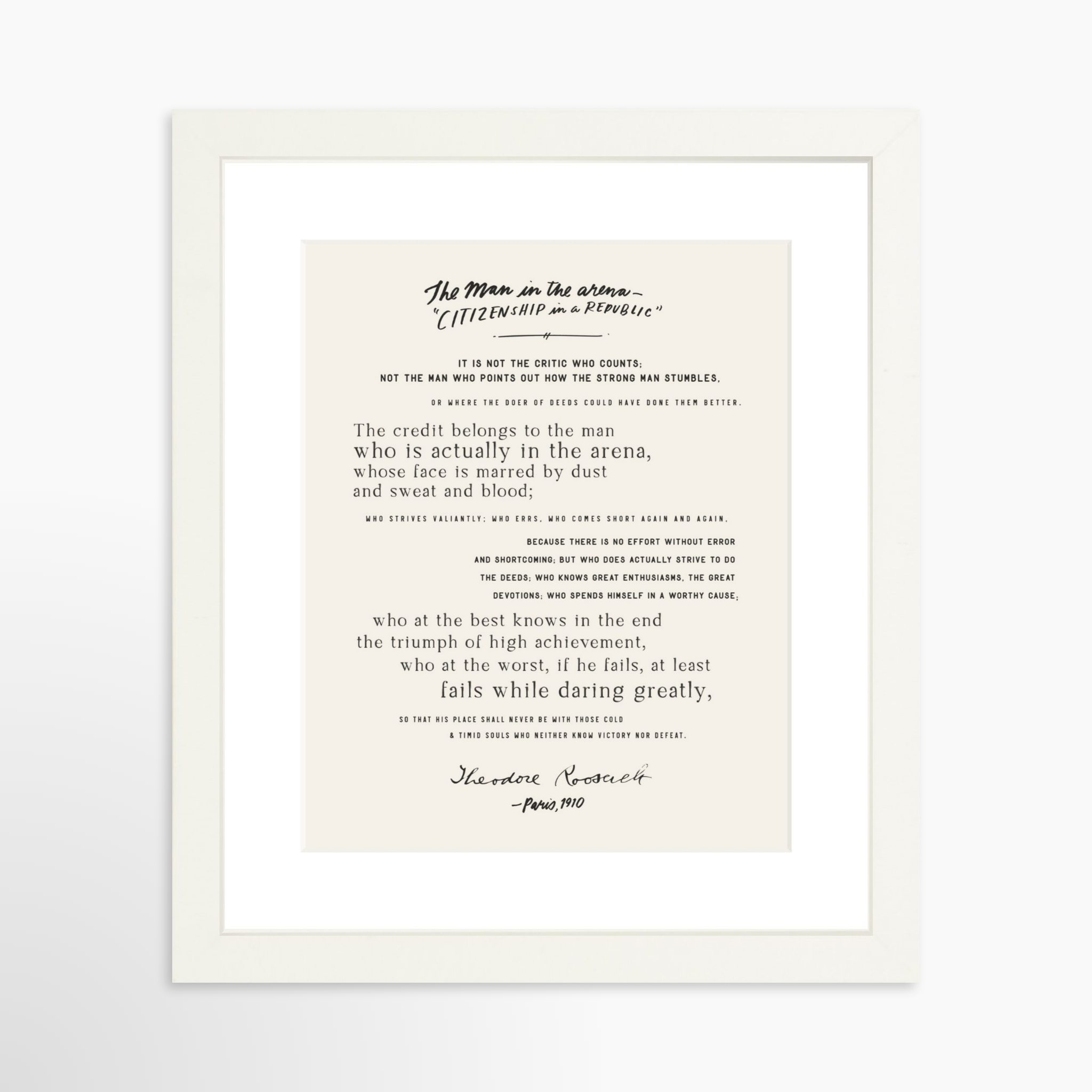 8x10 / White Frame + White Mat