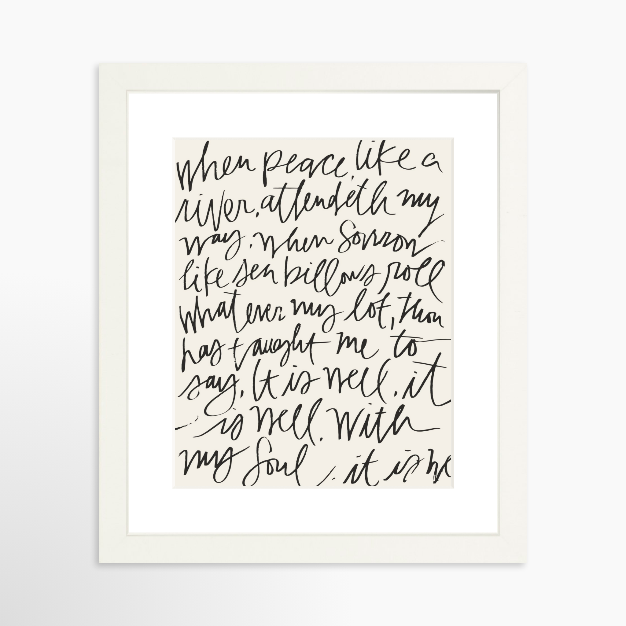8x10 / White Frame + White Mat