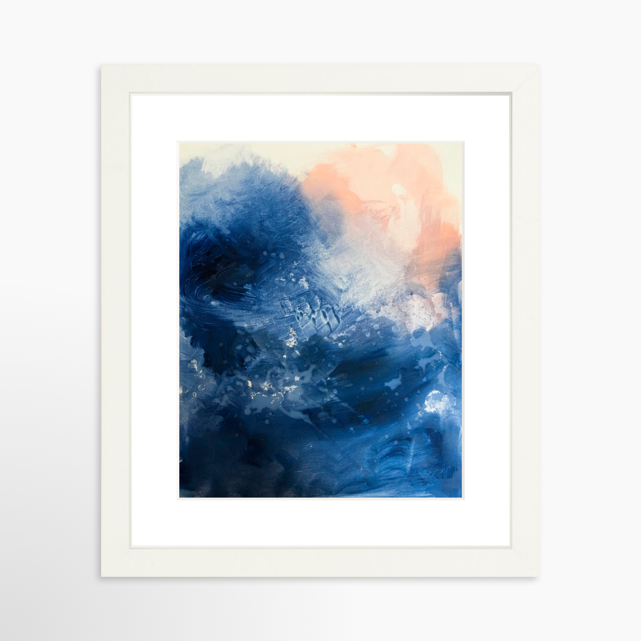 8x10 / White Frame + White Mat