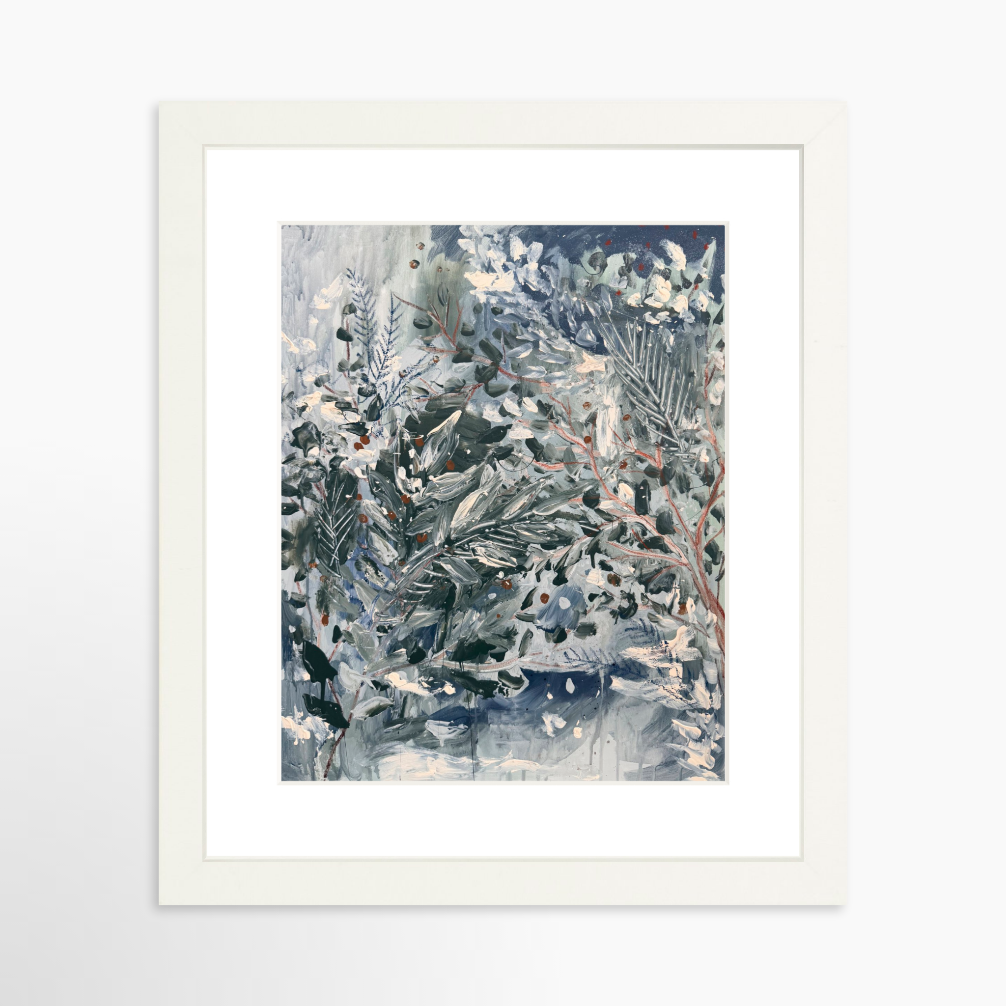 8x10 / White Frame + White Mat