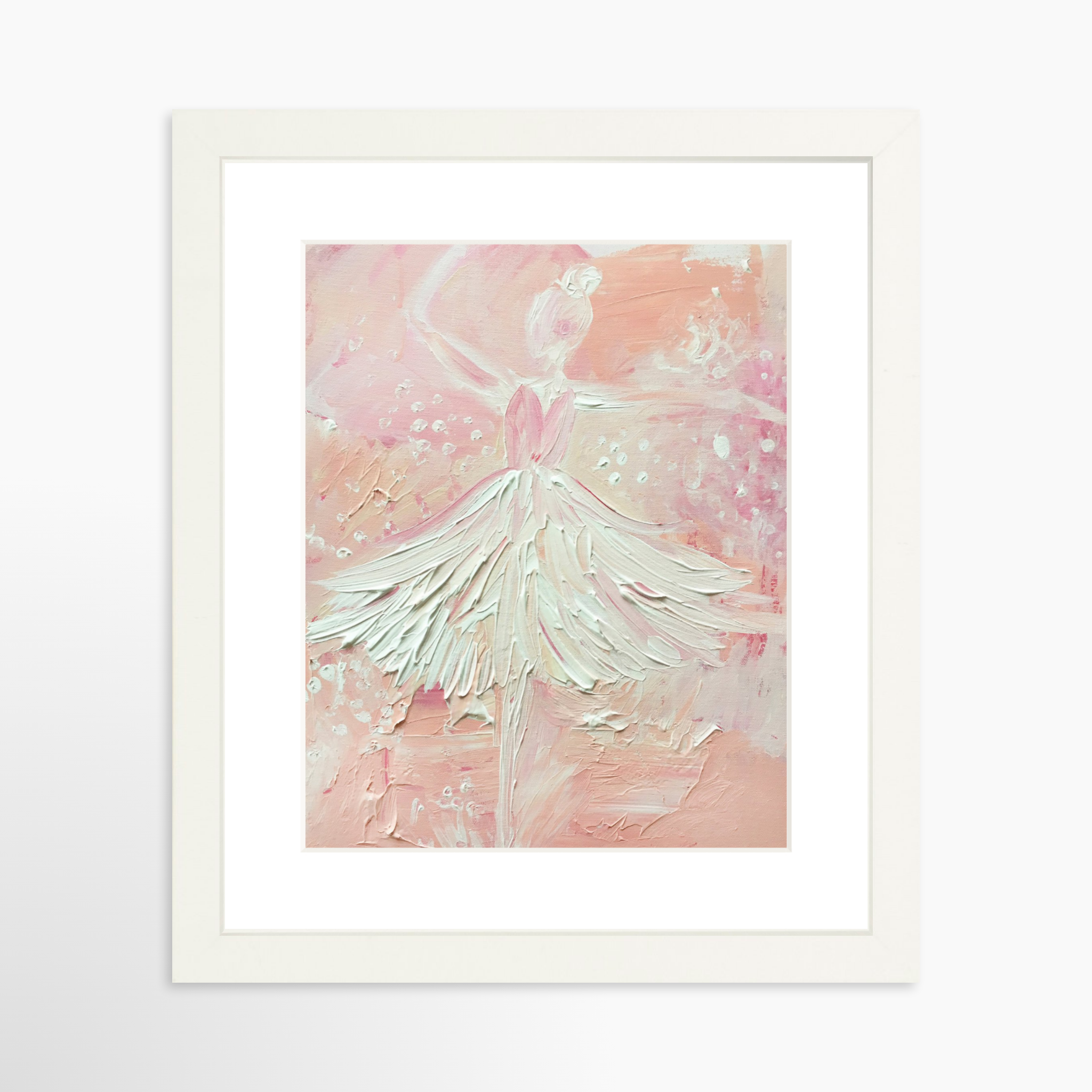 8x10 / White Frame + White Mat