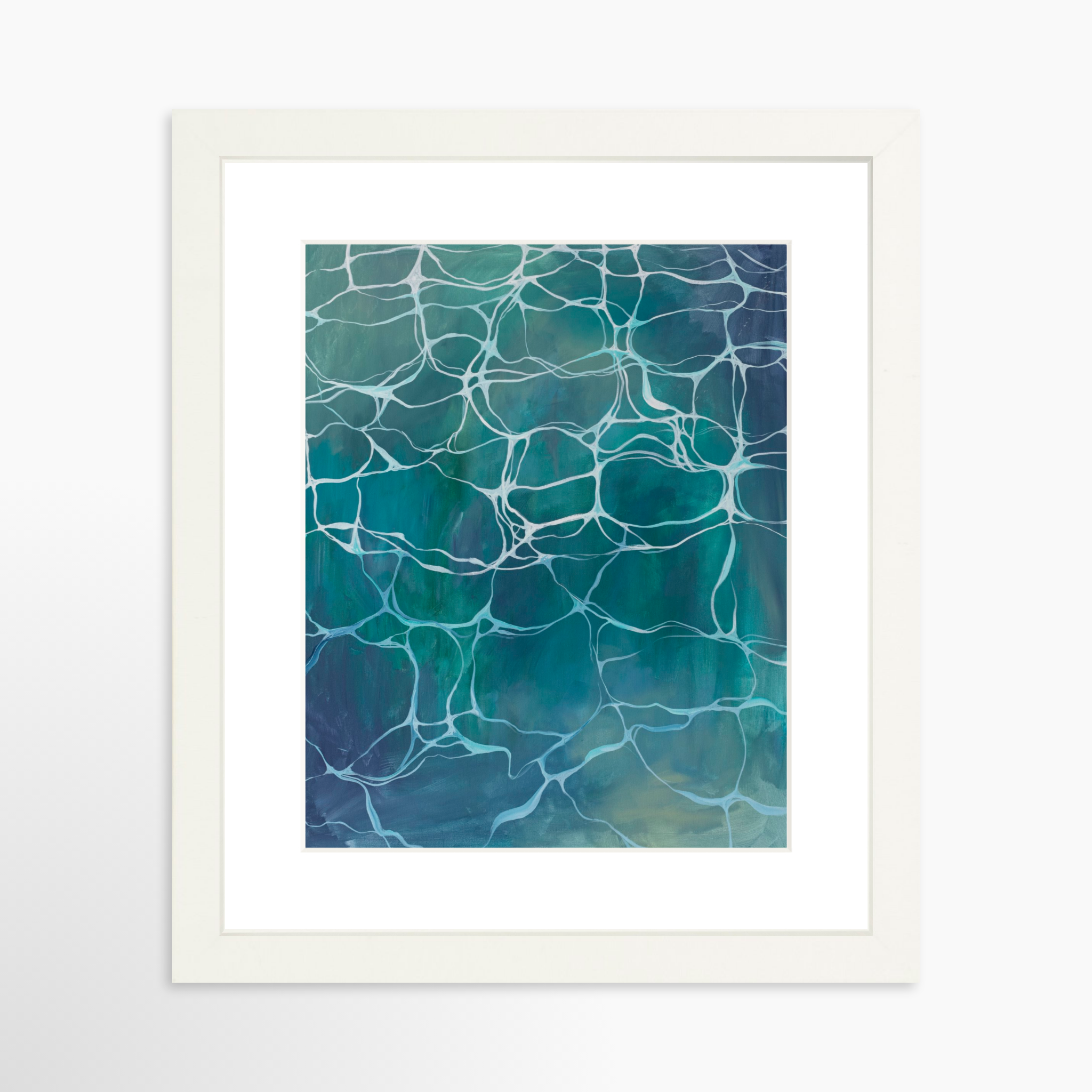 8x10 / White Frame + White Mat