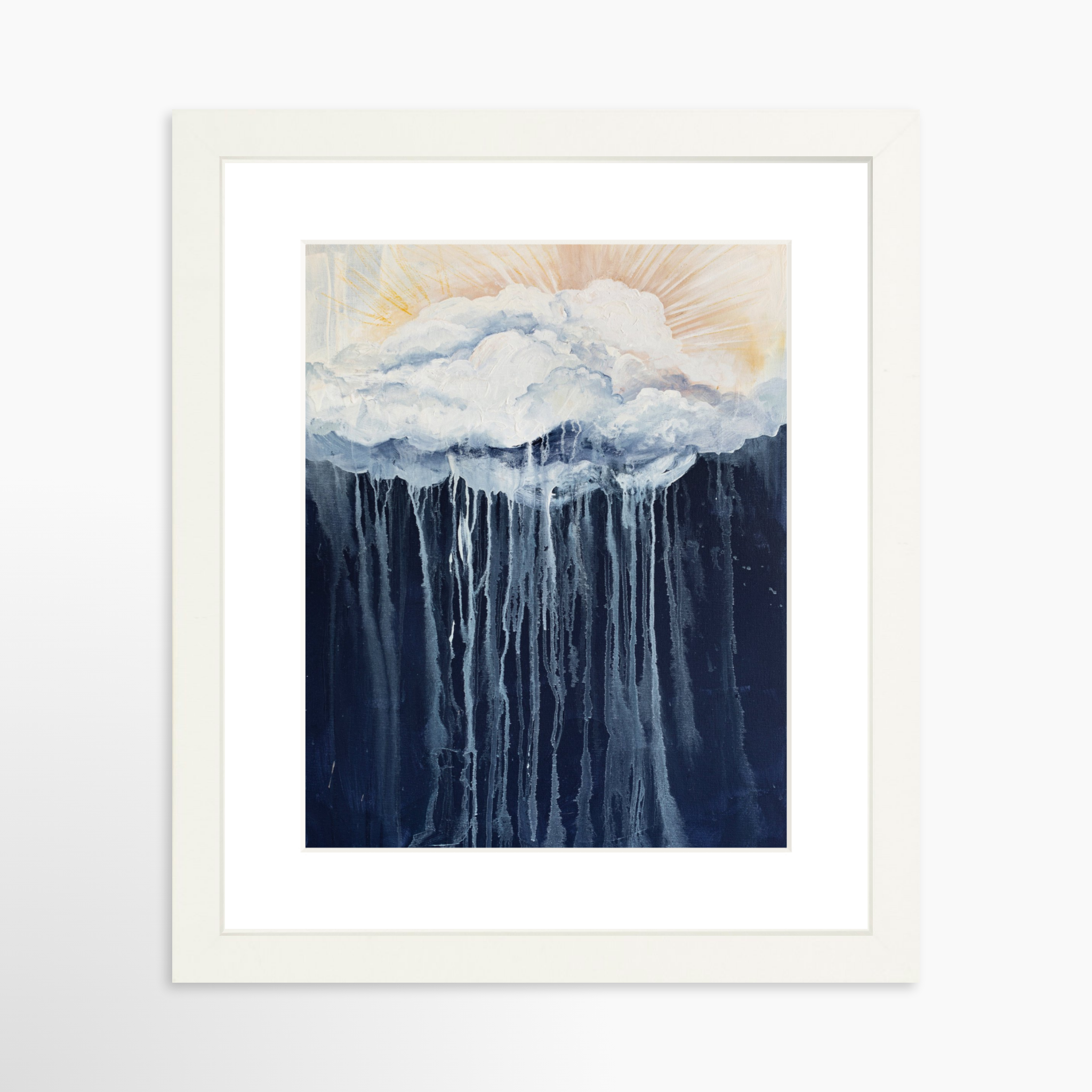 8x10 / White Frame + White Mat
